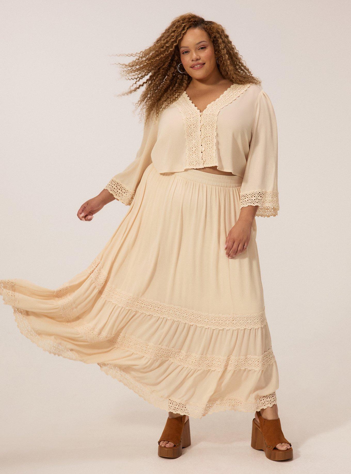 Festi Tiered Maxi Skirt, SAND DOLLAR, alternate