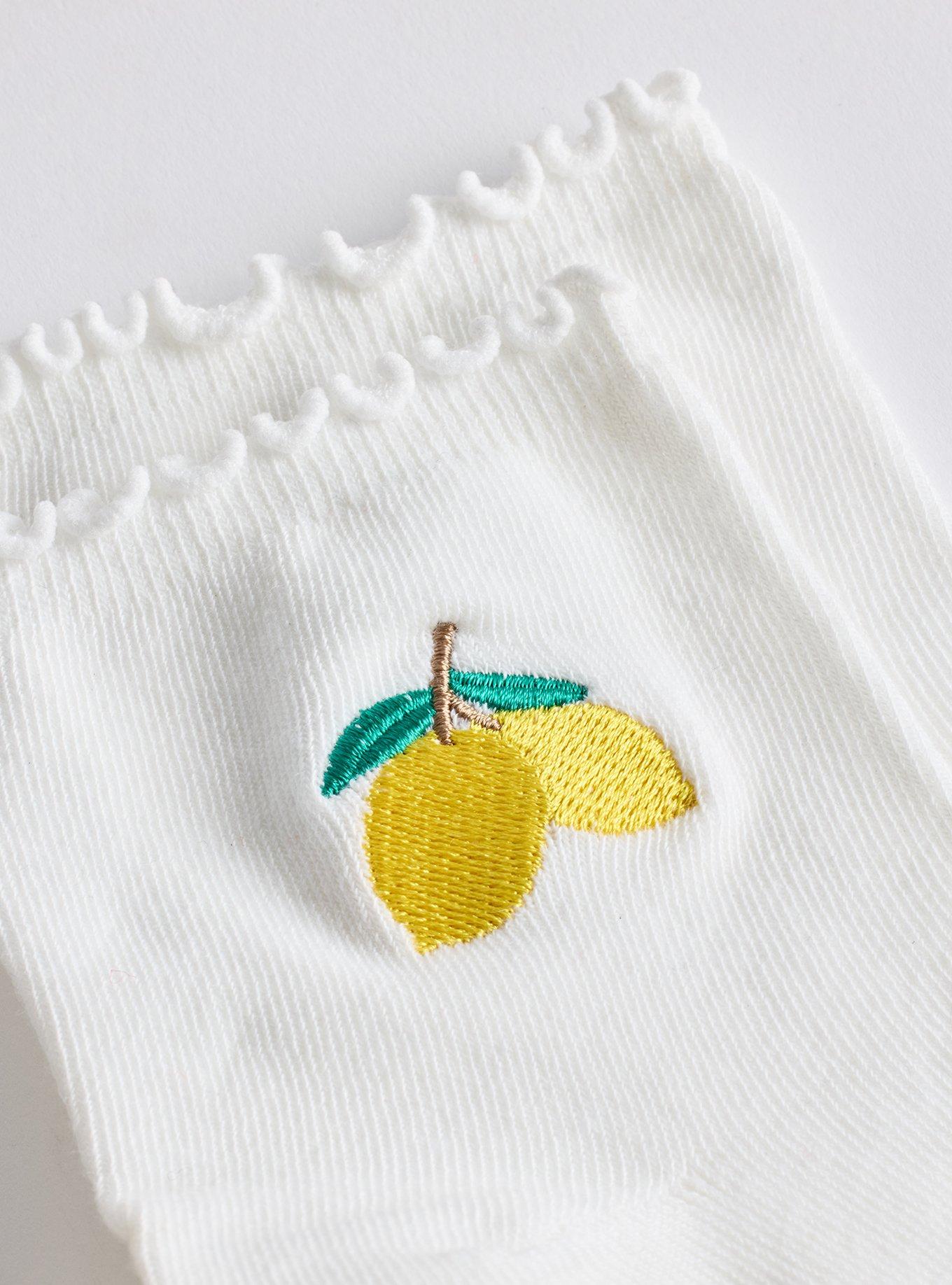 2-Pack Quarter Crew Ruffle Socks, LEMON, alternate