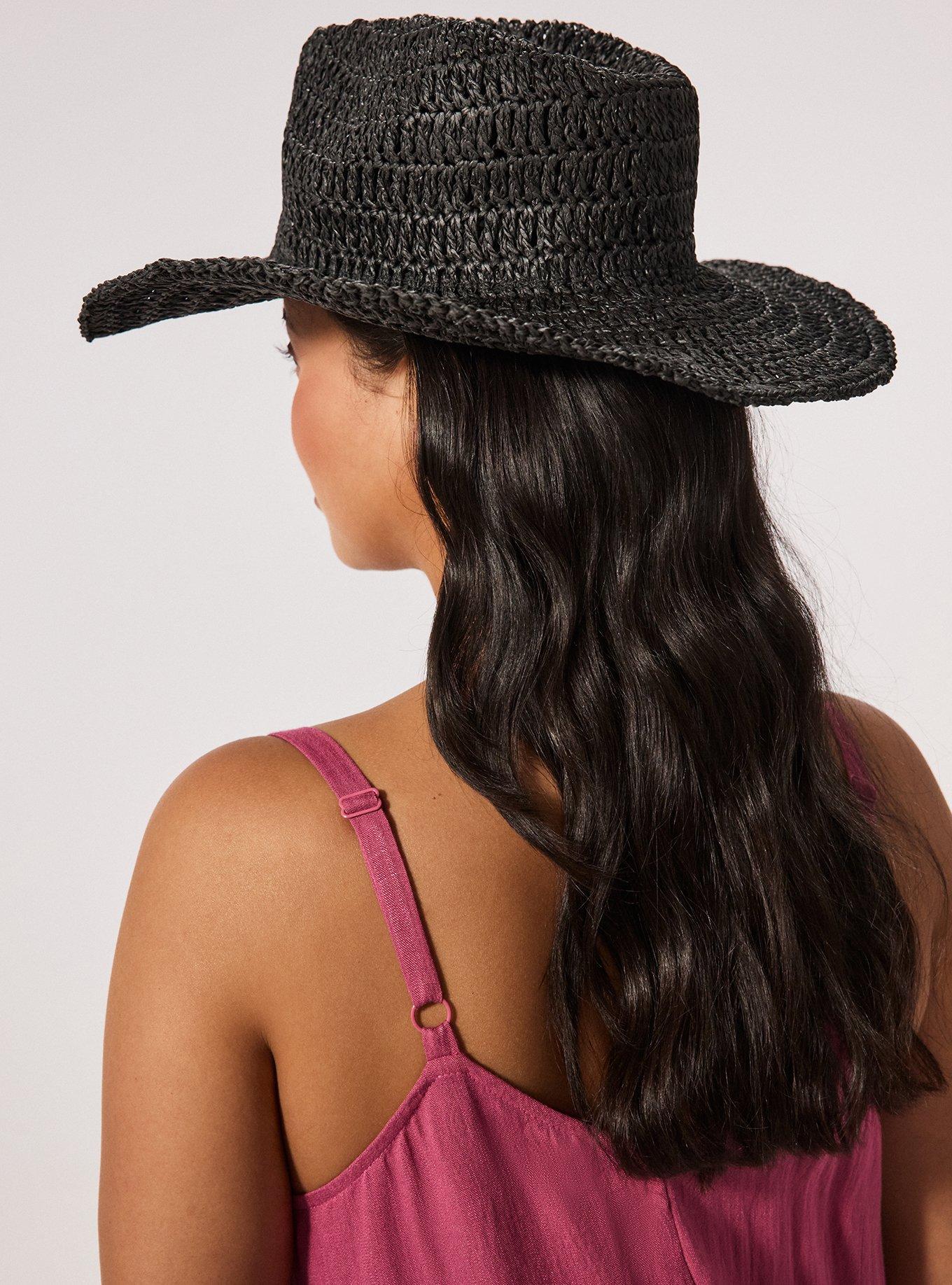 Straw Western Hat, BLACK, alternate