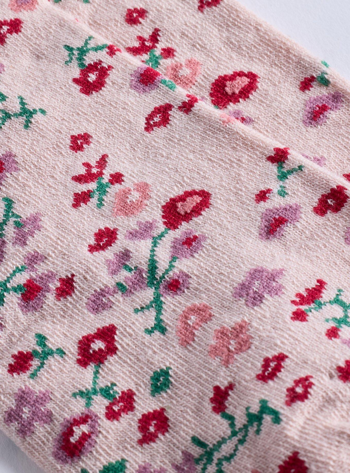 2-Pack Ruffle Crew Socks, FLORAL MULTI, alternate