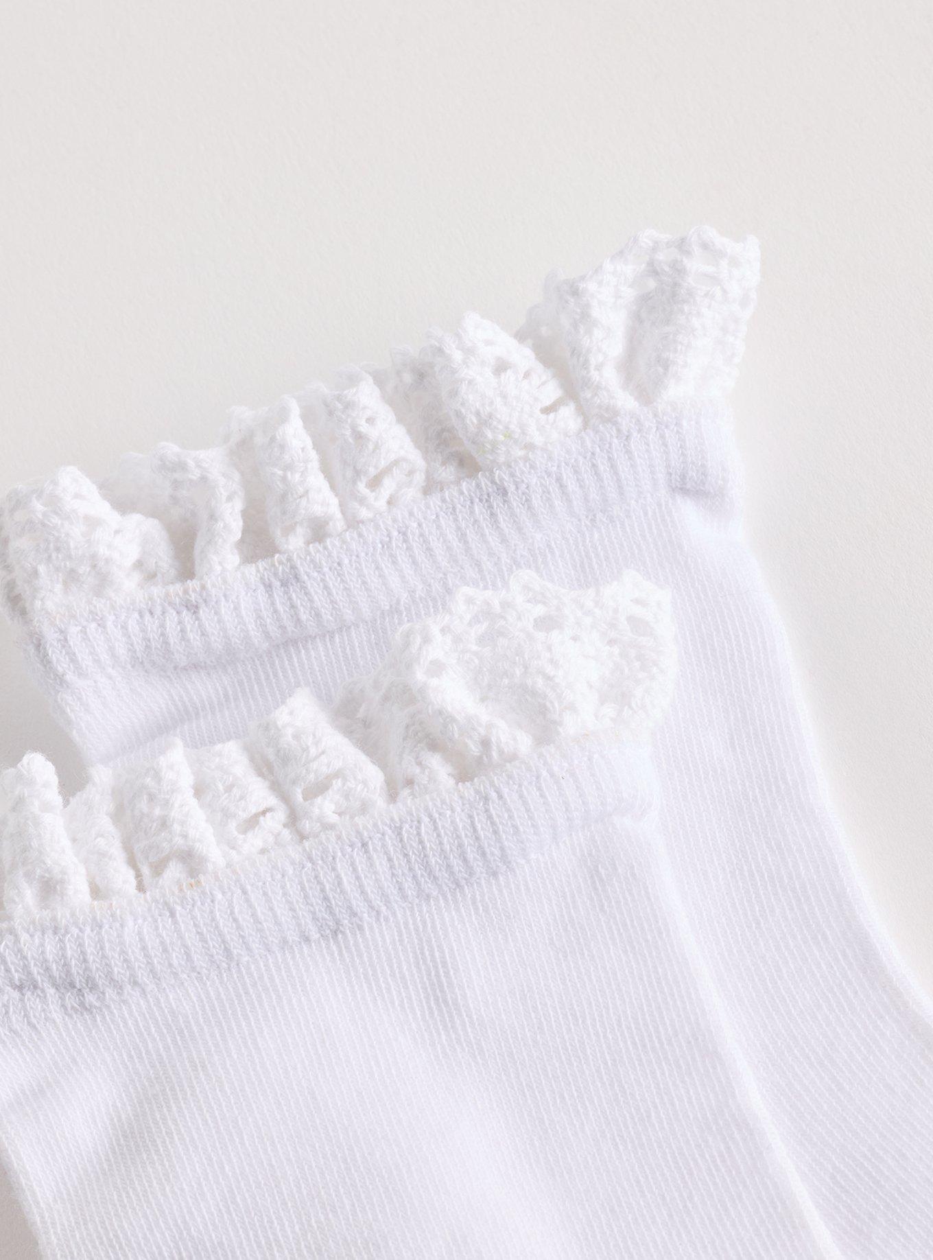 Plus Size 2-Pack Ruffle Ankle Socks, LT HEATHER GREY WHITE, alternate