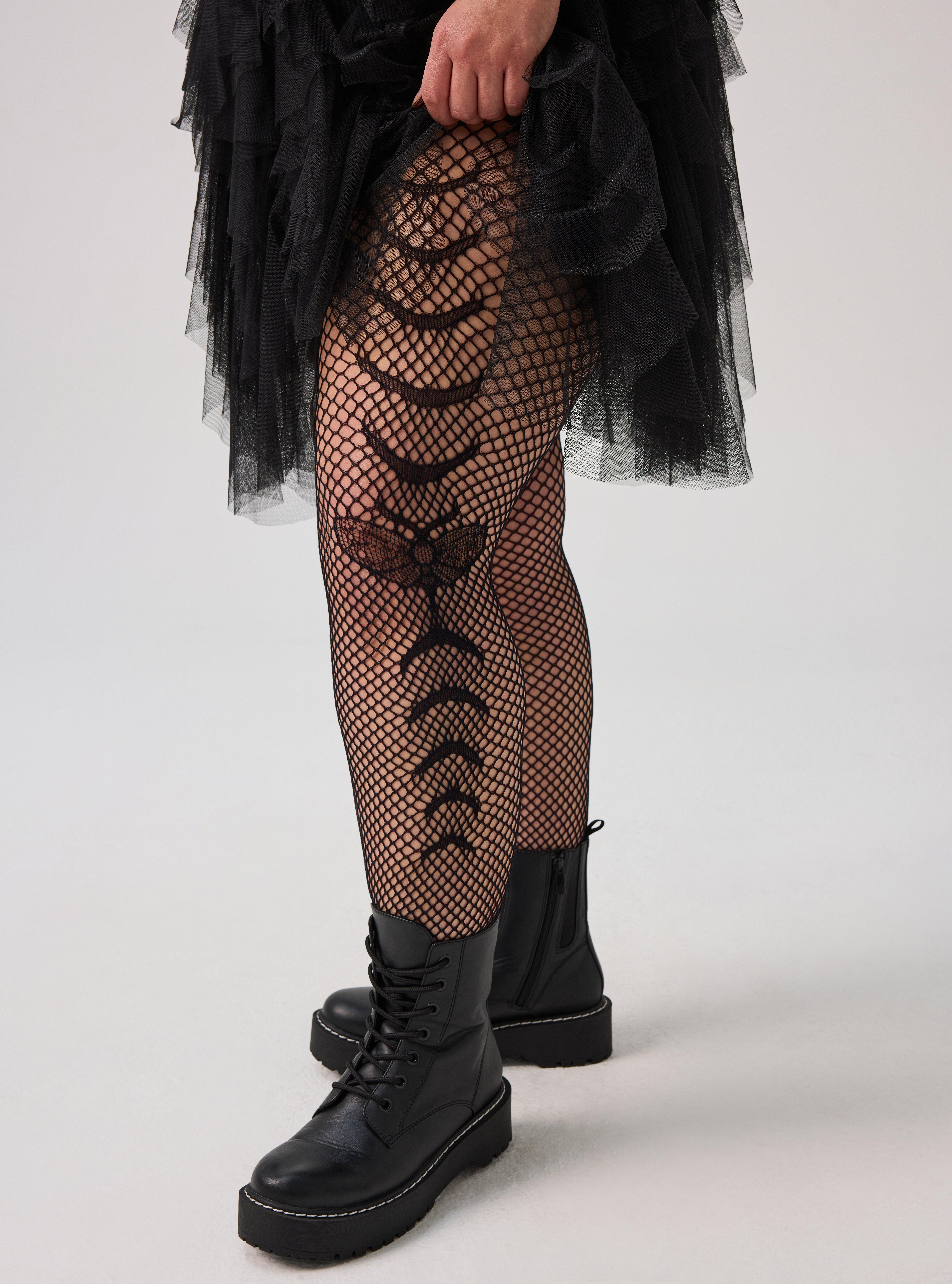 Nightfall Moth Tights, BLACK, alternate