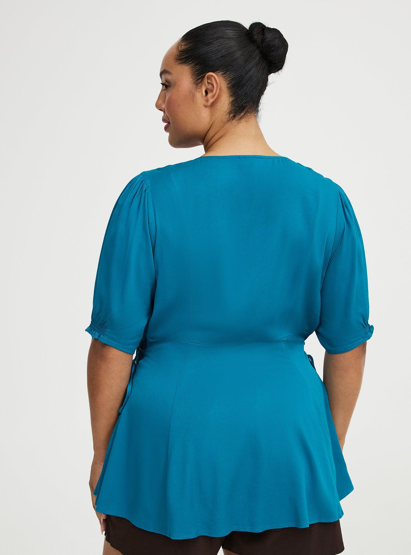 Challis Side Tie Top, OCEAN DEPTHS, alternate