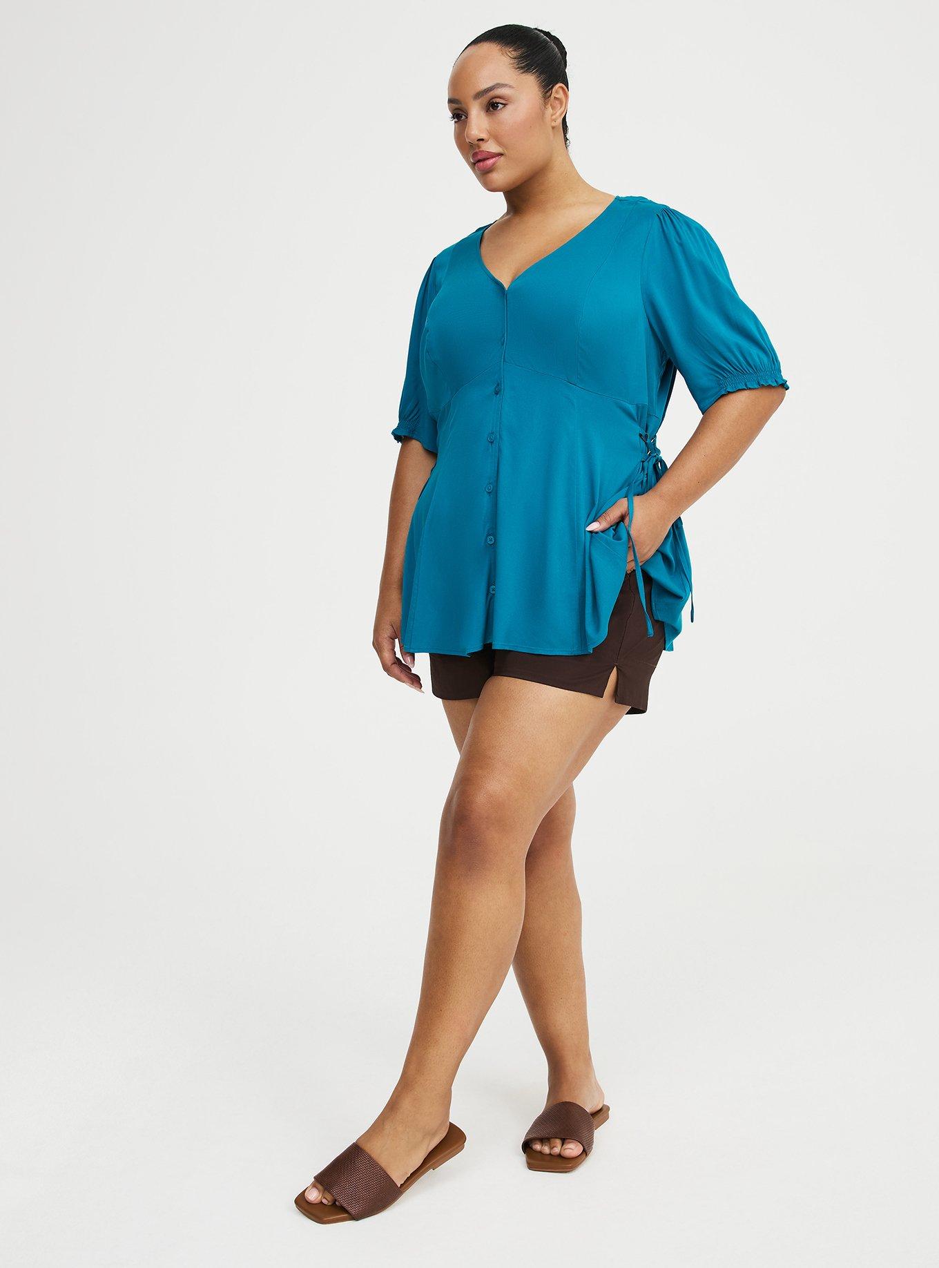 Challis Side Tie Top, OCEAN DEPTHS, alternate
