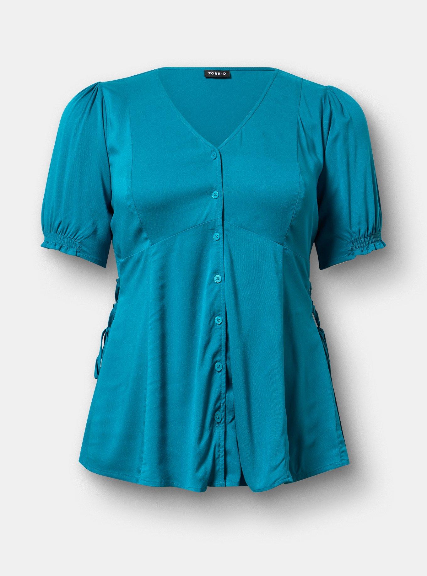 Challis Side Tie Top, OCEAN DEPTHS, hi-res