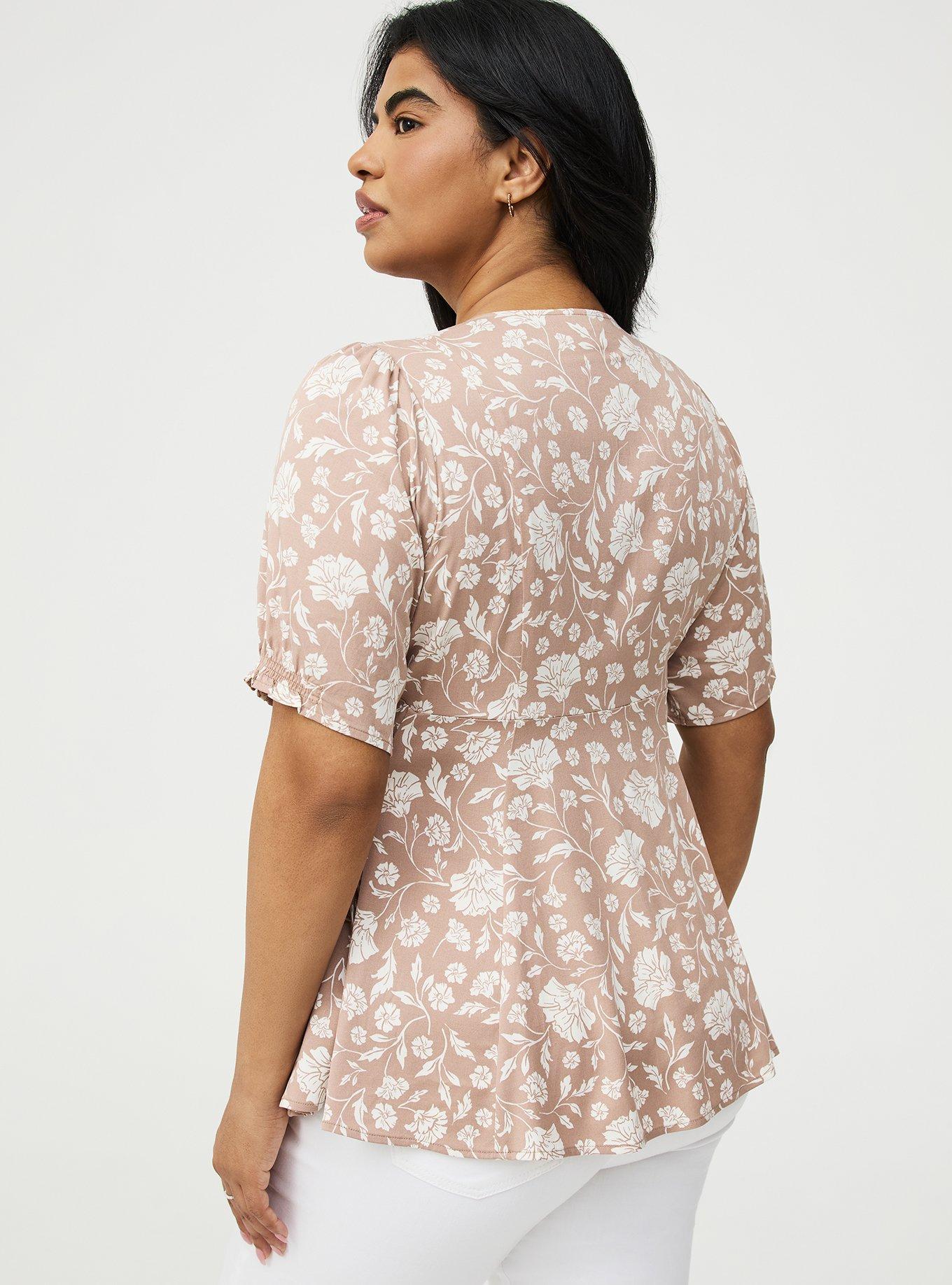 Challis Side Tie Top, MOBY FLORALS ALMONDINE, alternate