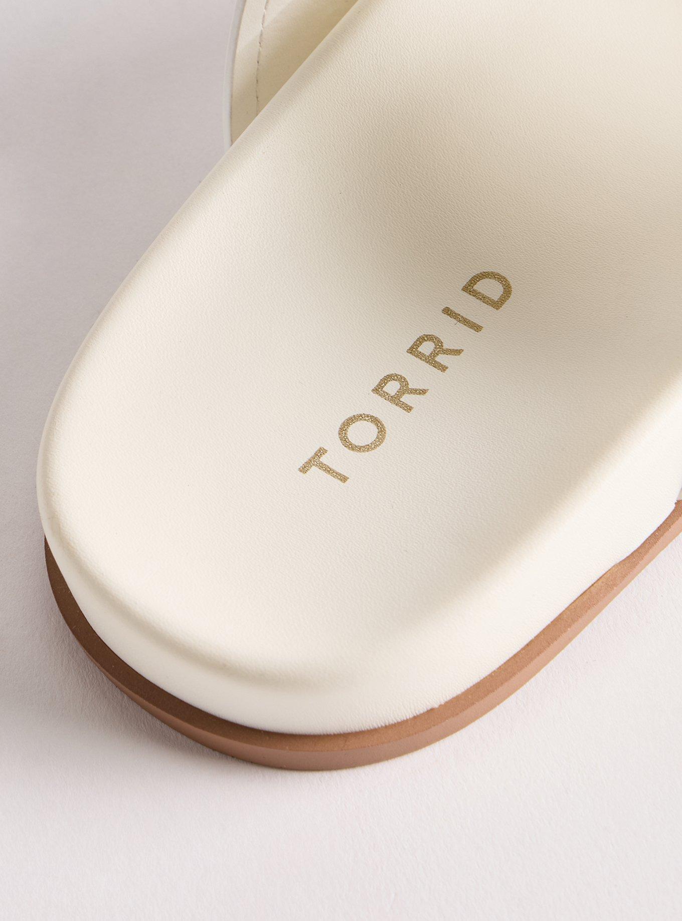 Buckle Footbed Slide (WW), WHITE, alternate