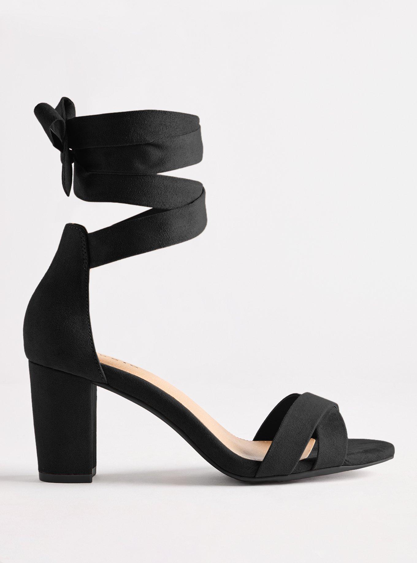 Strappy Ankle Wrap Heel (WW), BLACK, alternate