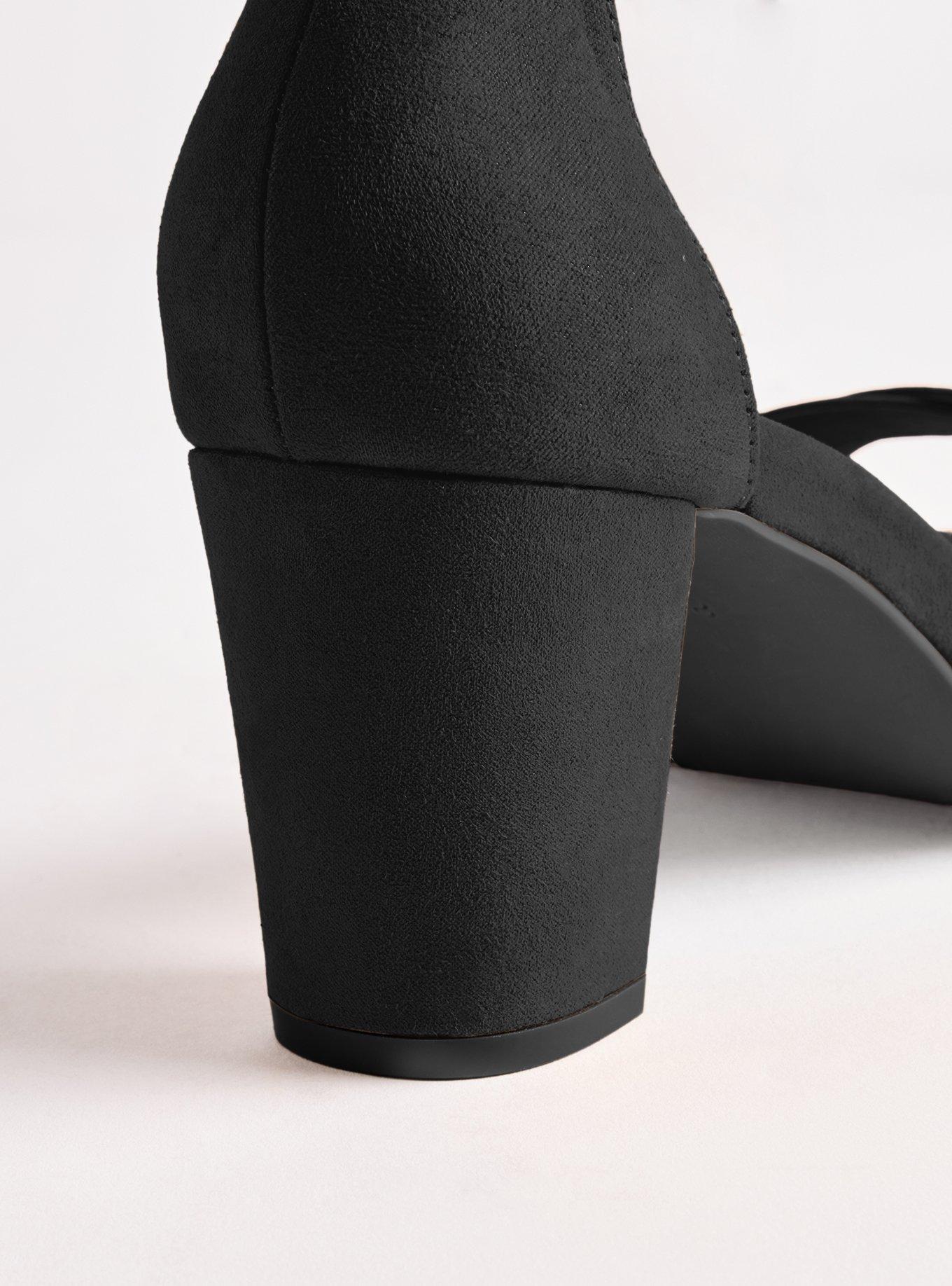 Strappy Ankle Wrap Heel (WW), BLACK, alternate