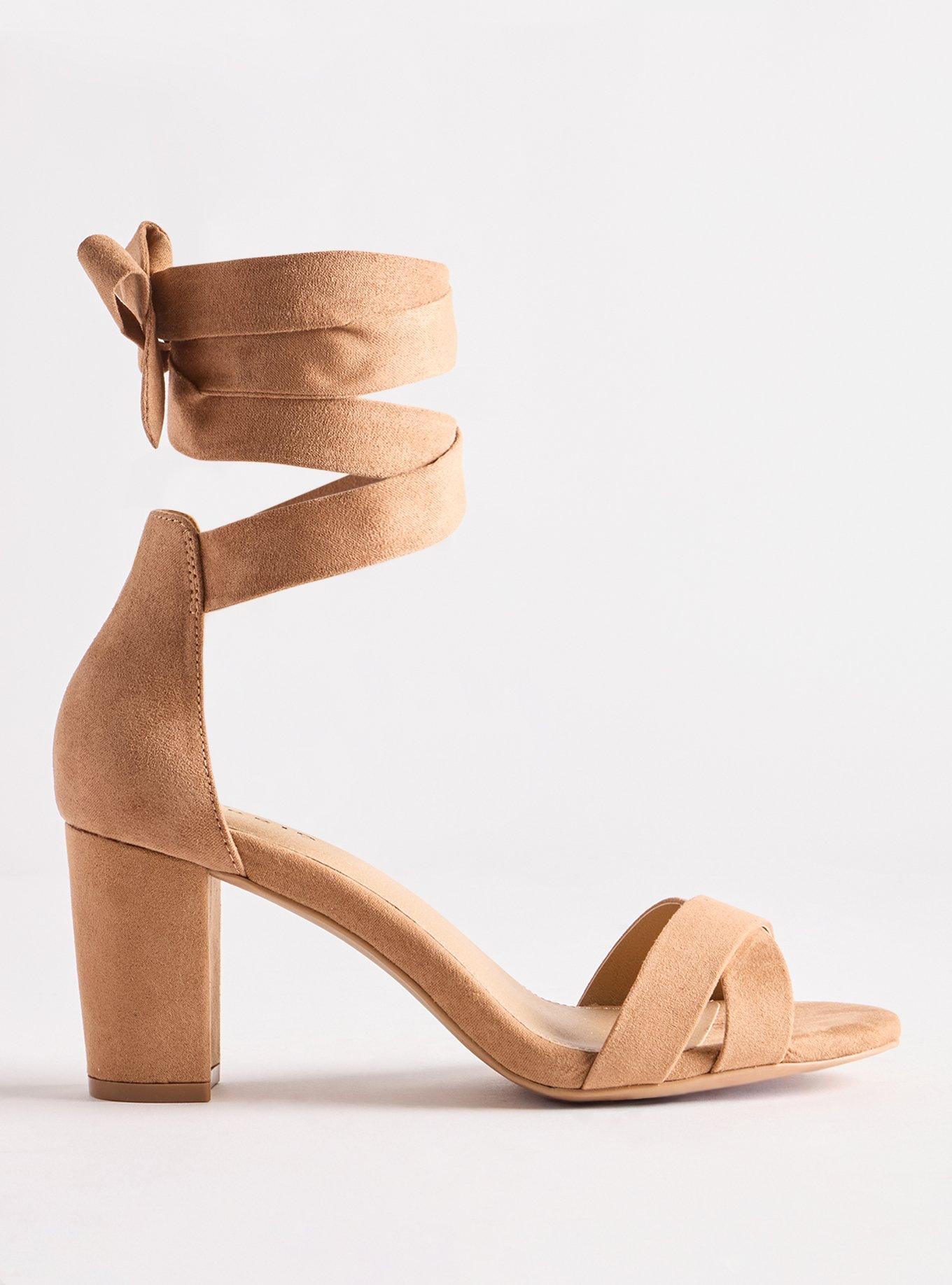 Strappy Ankle Wrap Heel (WW), NUDE, alternate