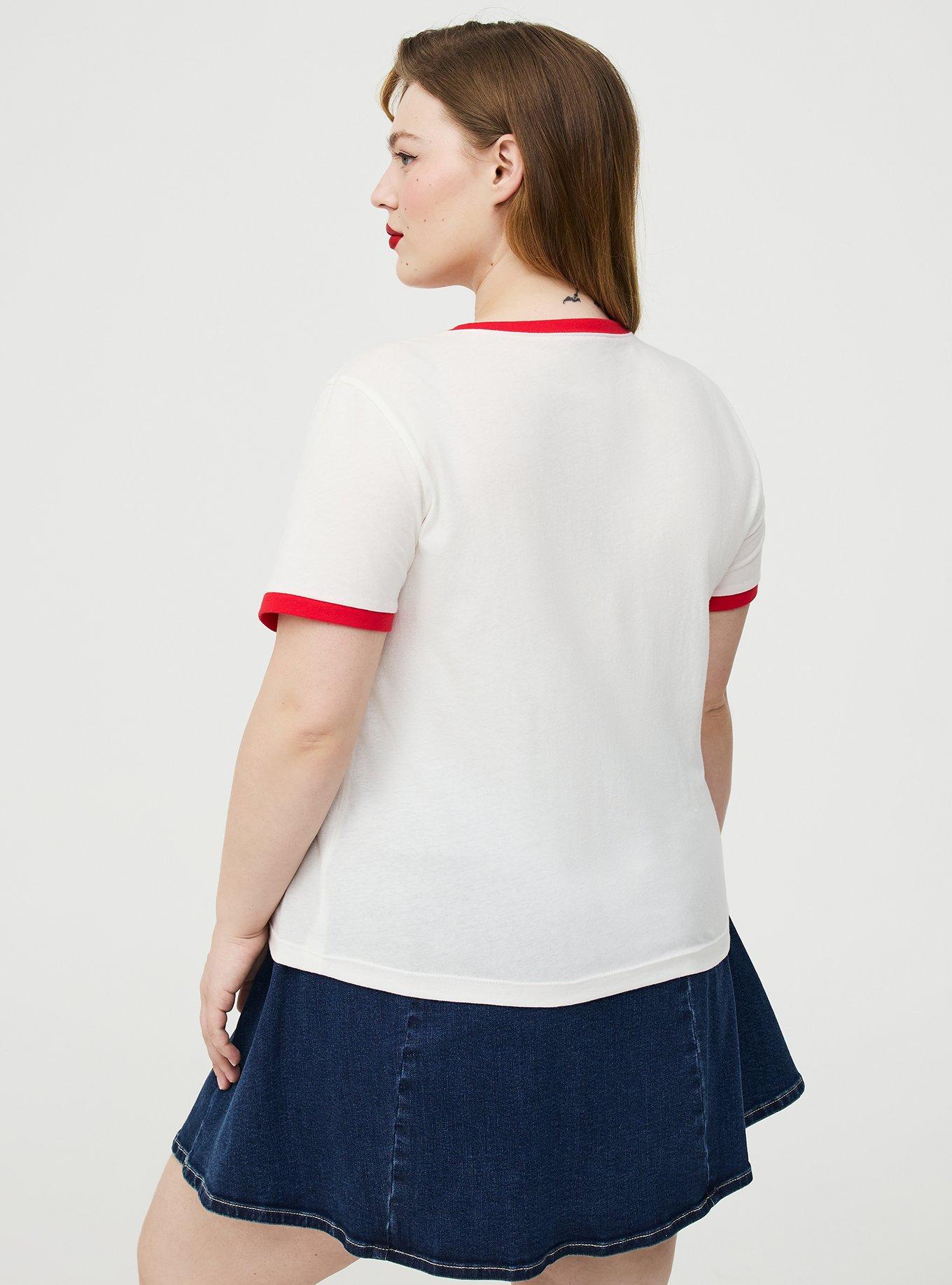 Retro Chic Graphic Ringer Tee, STRAWBERRY PLAYING CARD, alternate