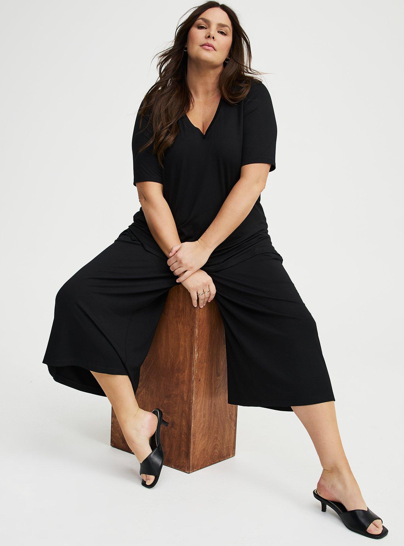 Crop Wide-Leg Super Soft Pant, DEEP BLACK, alternate