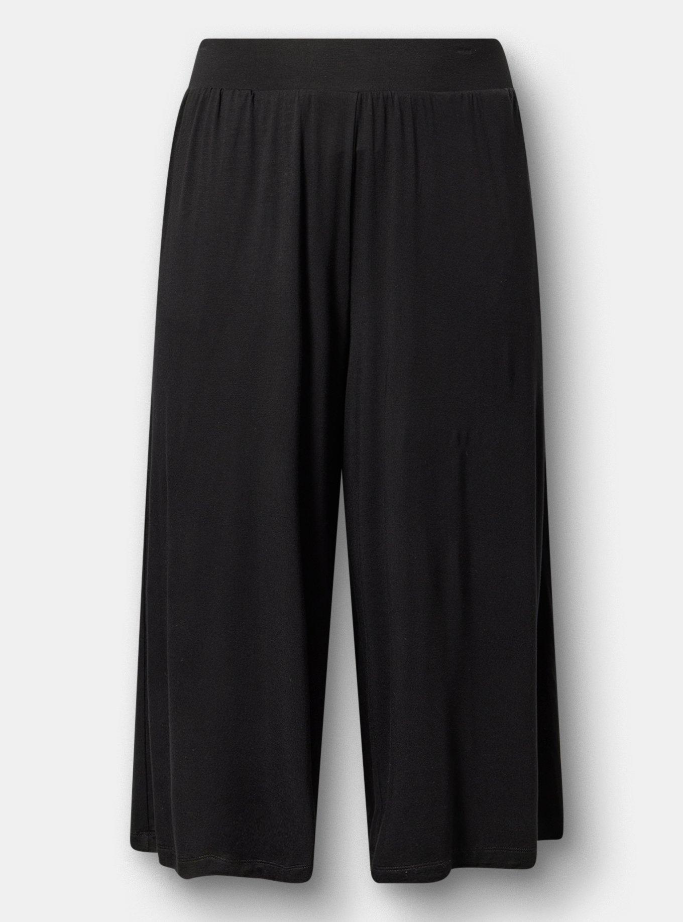 Crop Wide-Leg Super Soft Pant, DEEP BLACK, hi-res