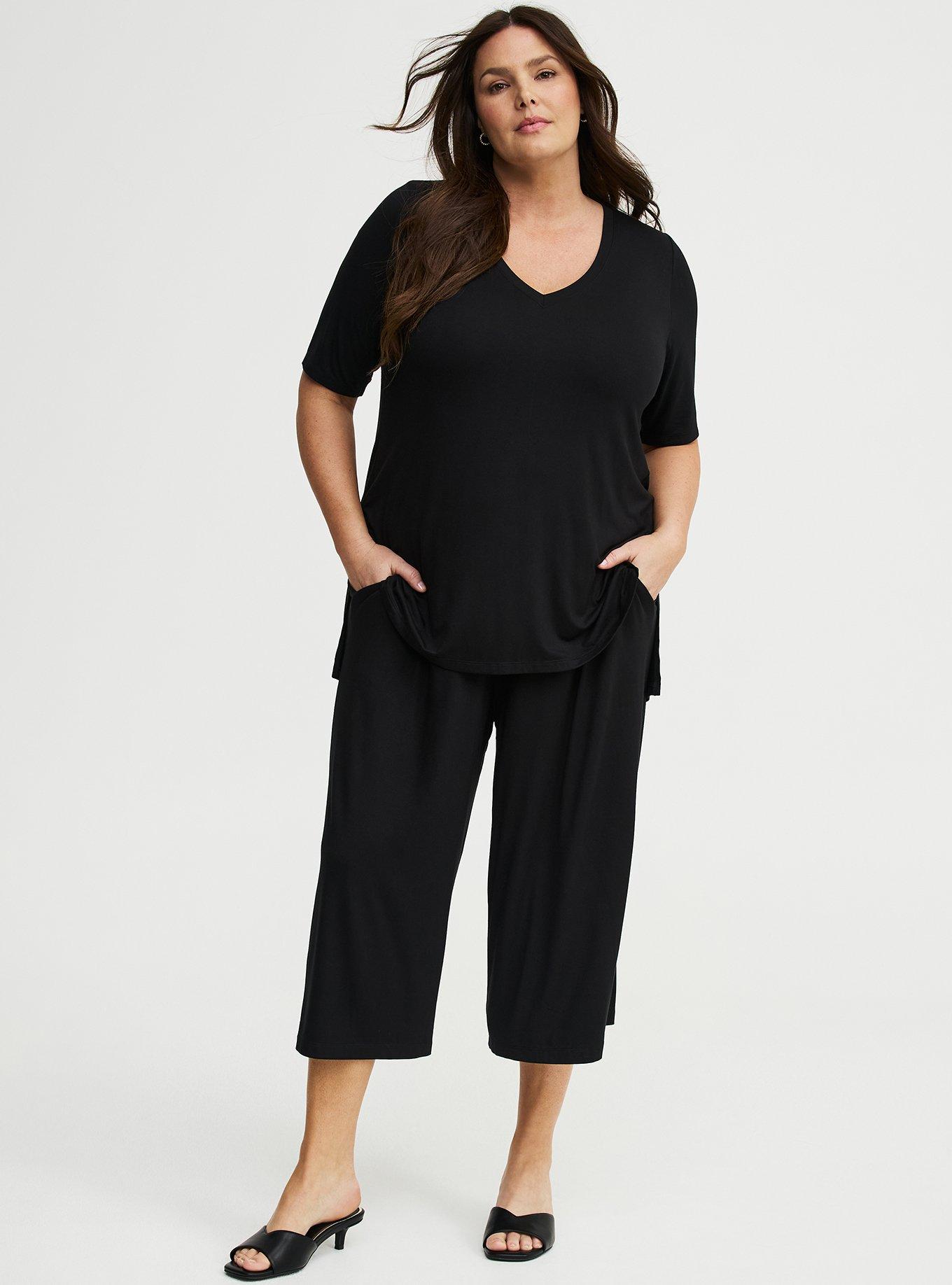 Crop Wide-Leg Super Soft Pant, DEEP BLACK, hi-res