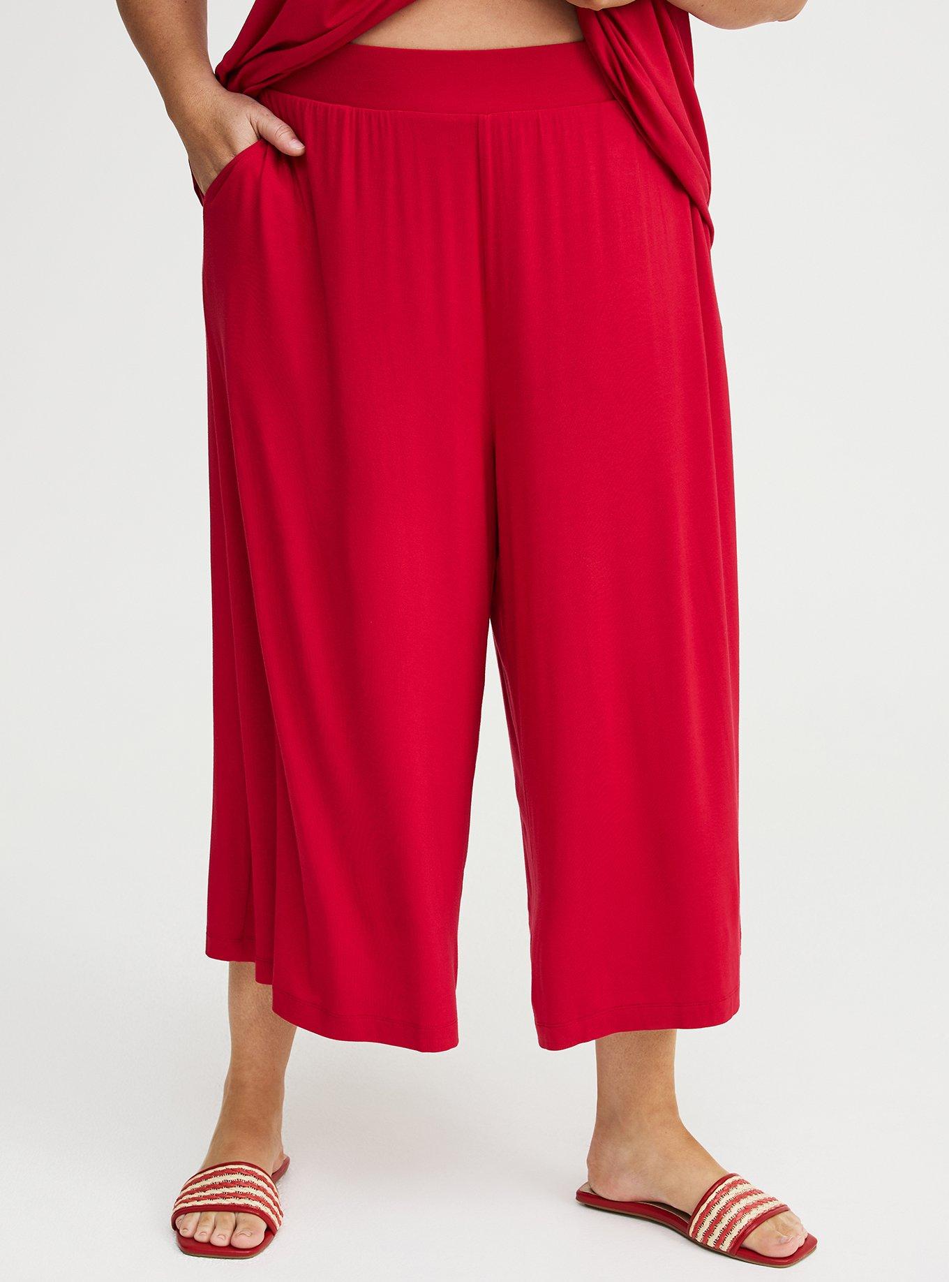 Crop Wide-Leg Super Soft Pant, JESTER RED, alternate