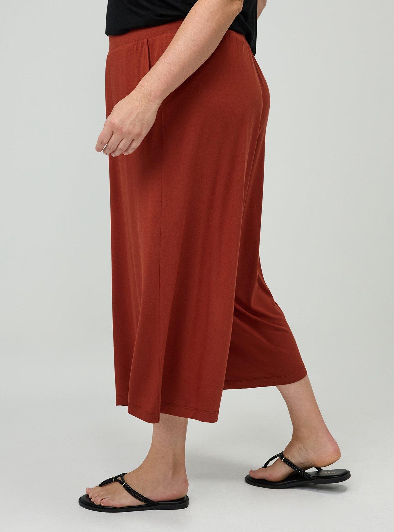 Pull-On Wide-Leg Super Soft Crop Pant, ROASTED RUSSET, alternate