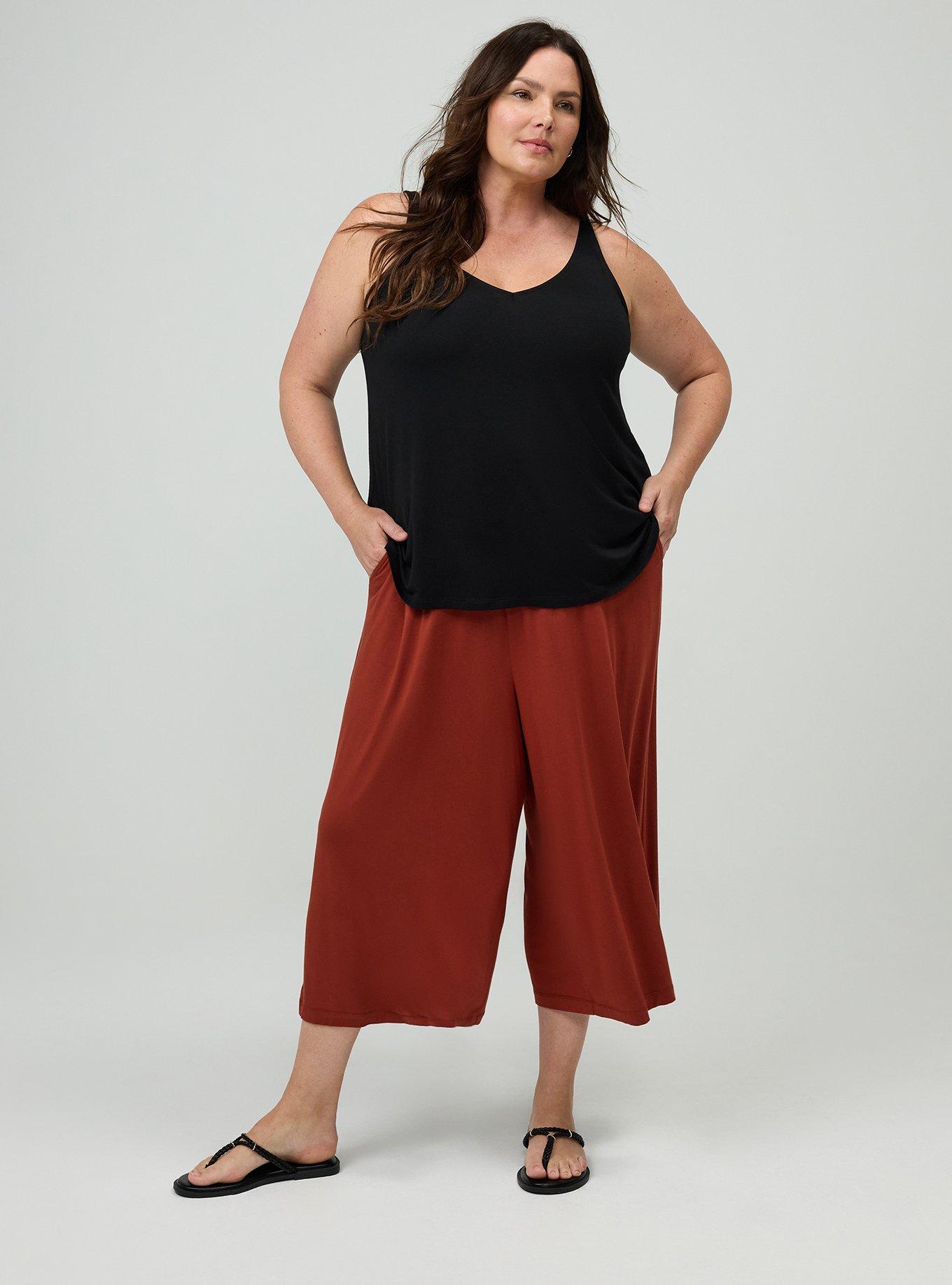 Pull-On Wide-Leg Super Soft Crop Pant, ROASTED RUSSET, alternate