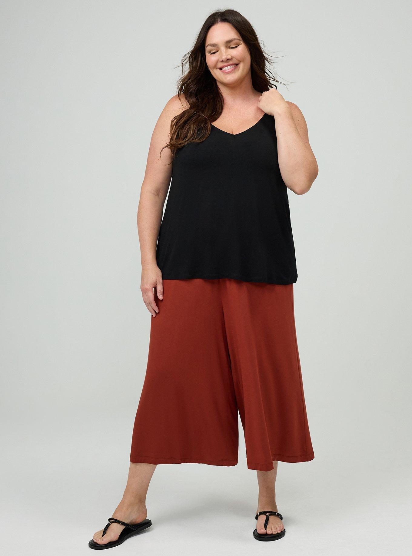 Pull-On Wide-Leg Super Soft Crop Pant, ROASTED RUSSET, hi-res
