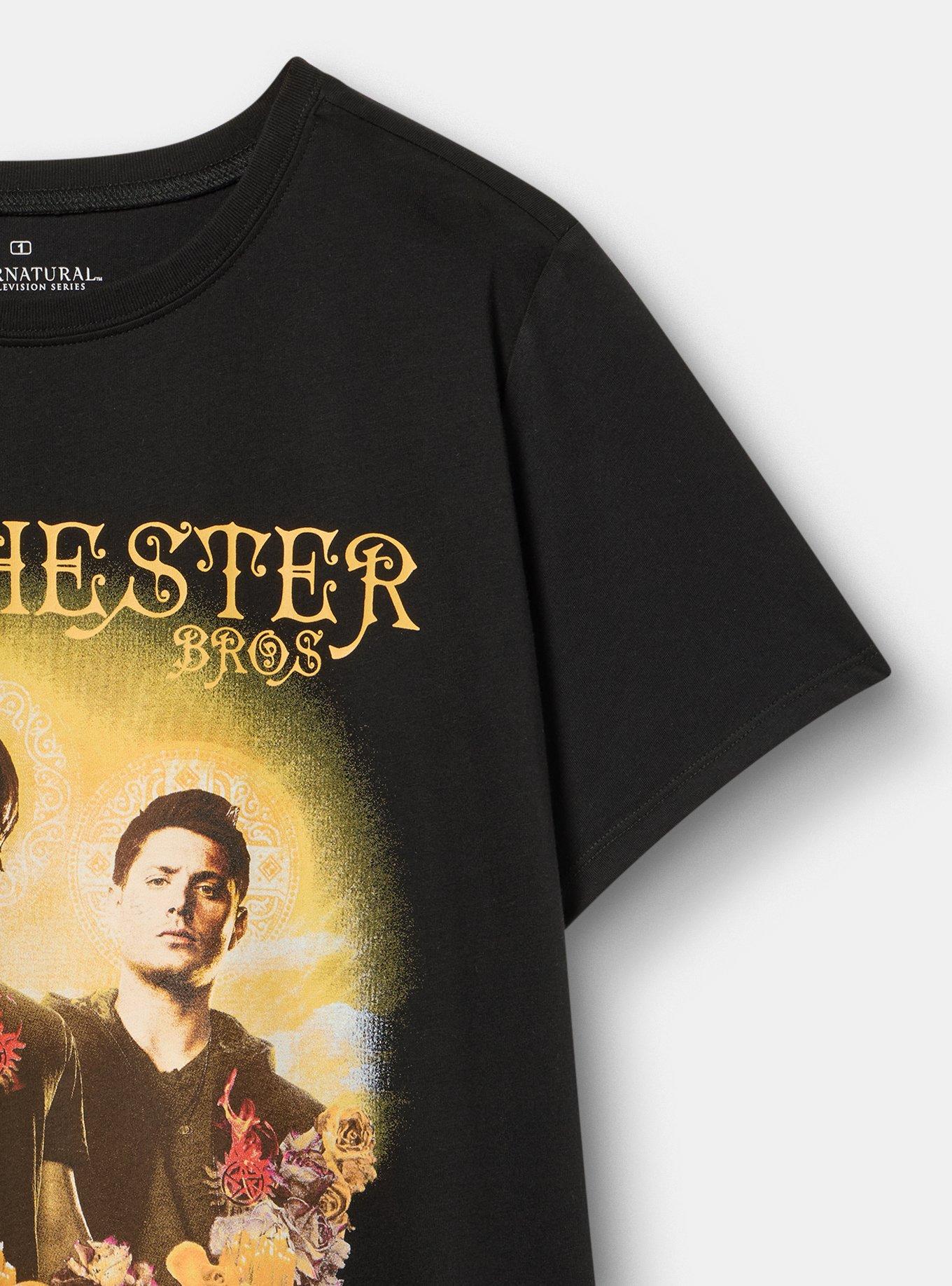 Plus Size Supernatural Classic Cotton Tee, THE WINCHESTER BROS DEEP BLACK, alternate