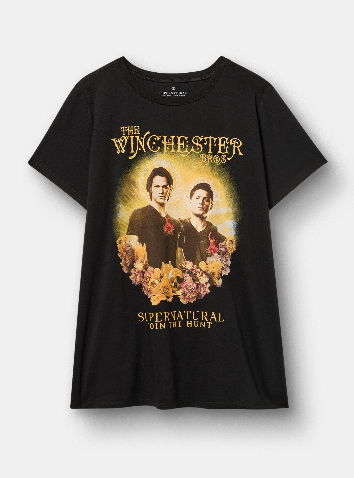 Plus Size Supernatural Classic Cotton Tee, THE WINCHESTER BROS DEEP BLACK, hi-res