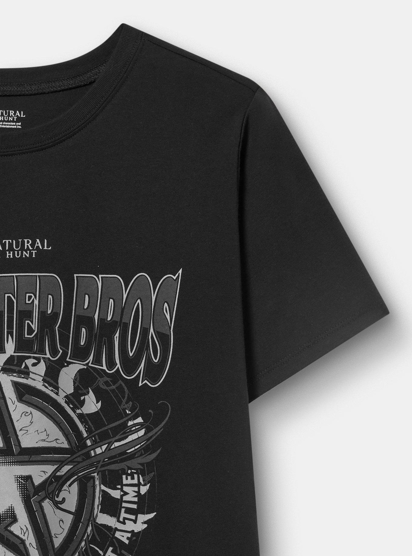 Plus Size Supernatural Classic Cotton Crew Tee, WINCHESTER BROS DEEP BLACK, alternate