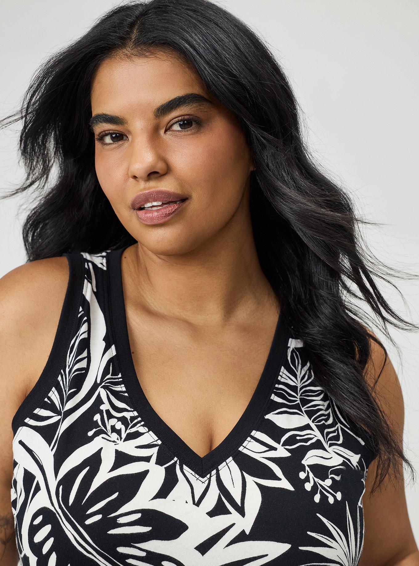 Printed Girlfriend Tank, PARADISE FOLIAGE BLACK, alternate