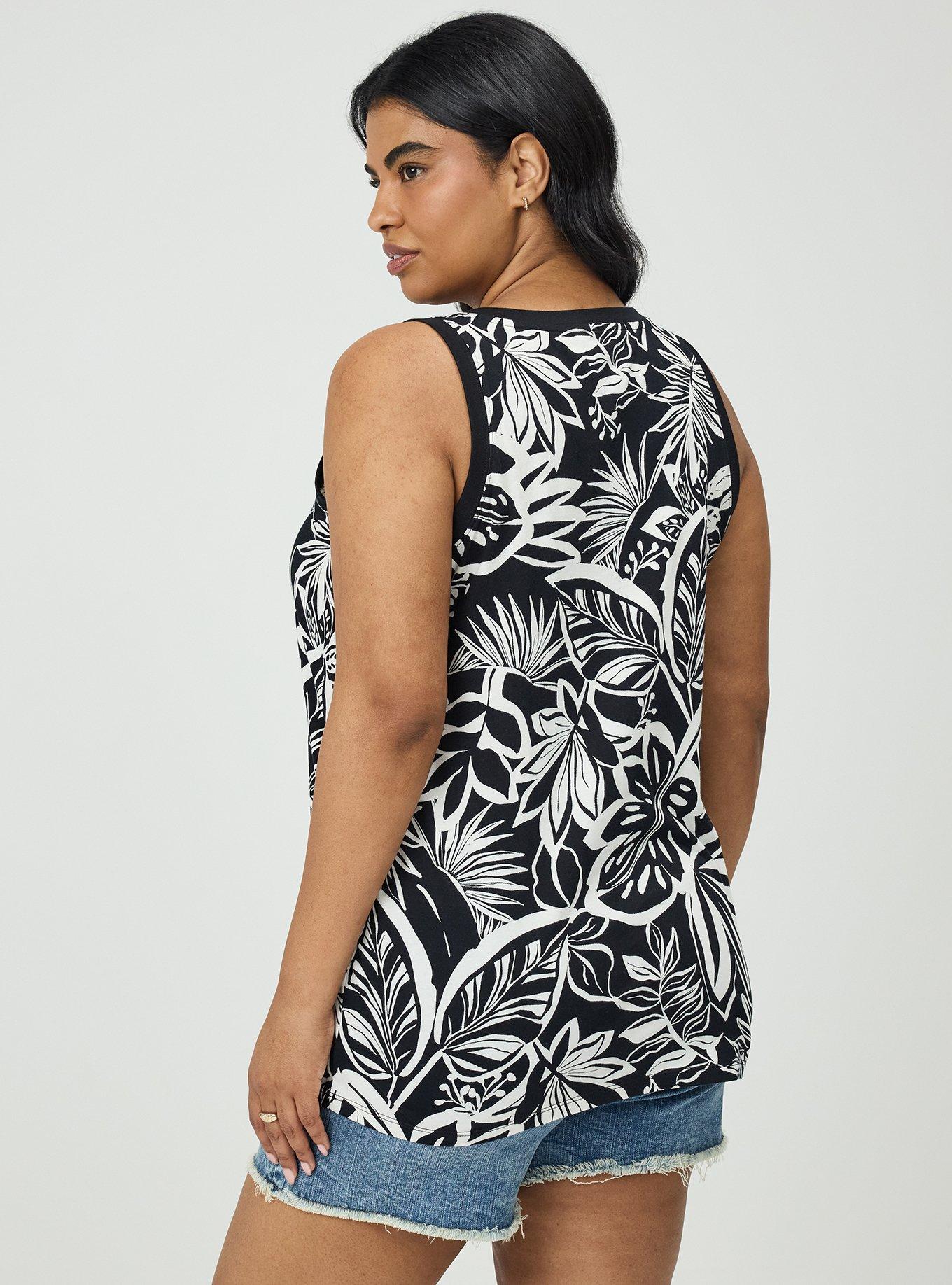 Printed Girlfriend Tank, PARADISE FOLIAGE BLACK, alternate