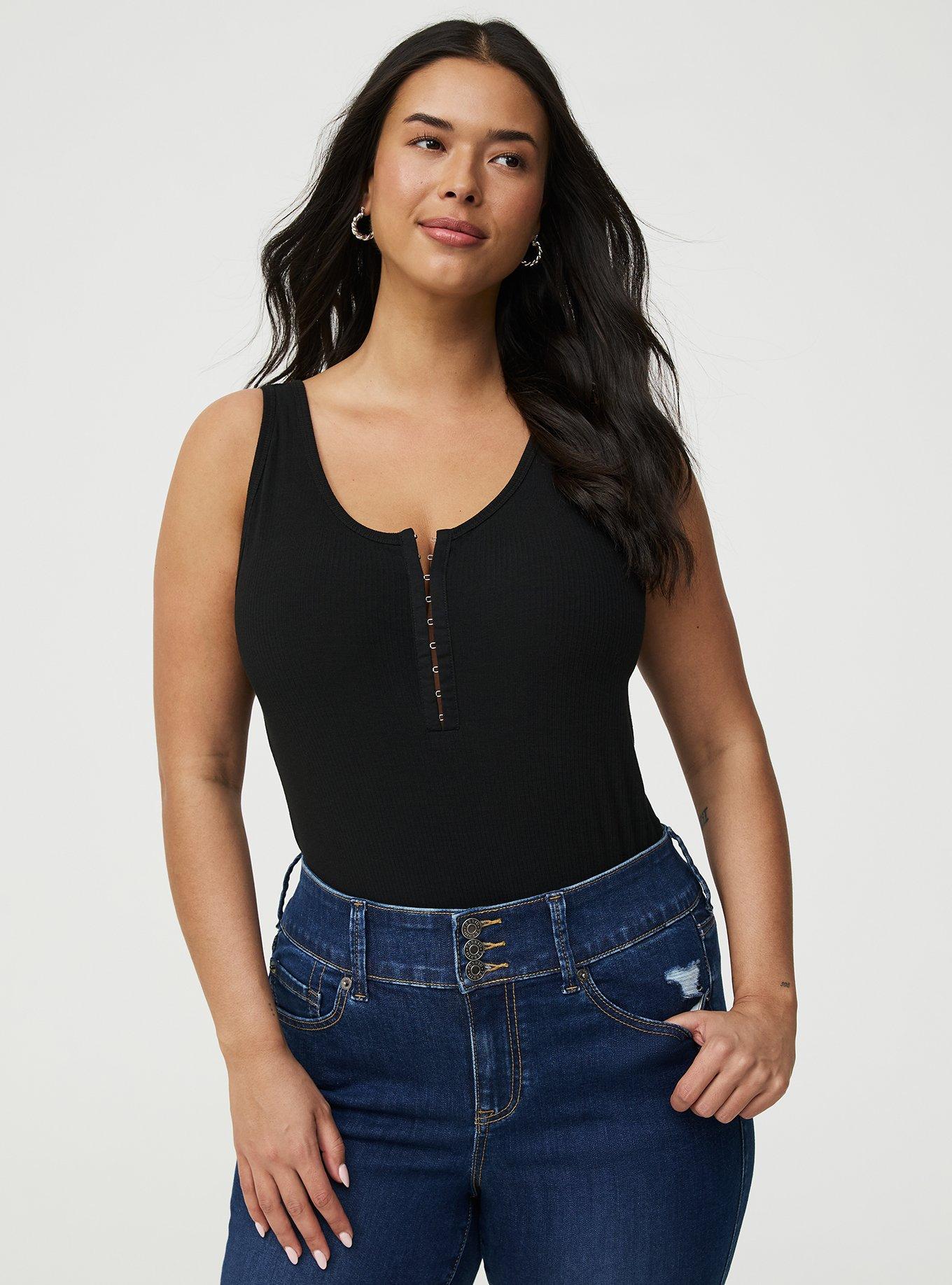 Super Soft Rib Hook & Eye Tank, DEEP BLACK, alternate