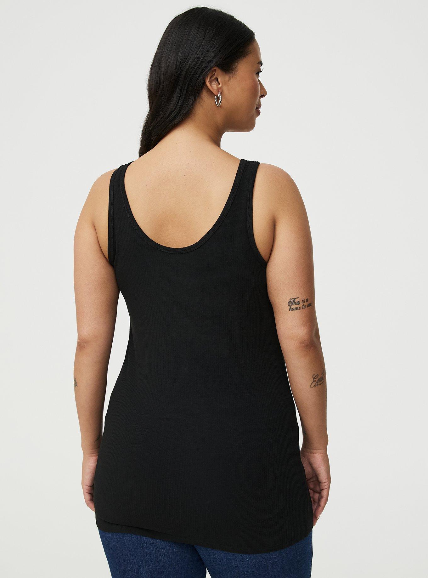 Super Soft Rib Hook & Eye Tank, DEEP BLACK, alternate