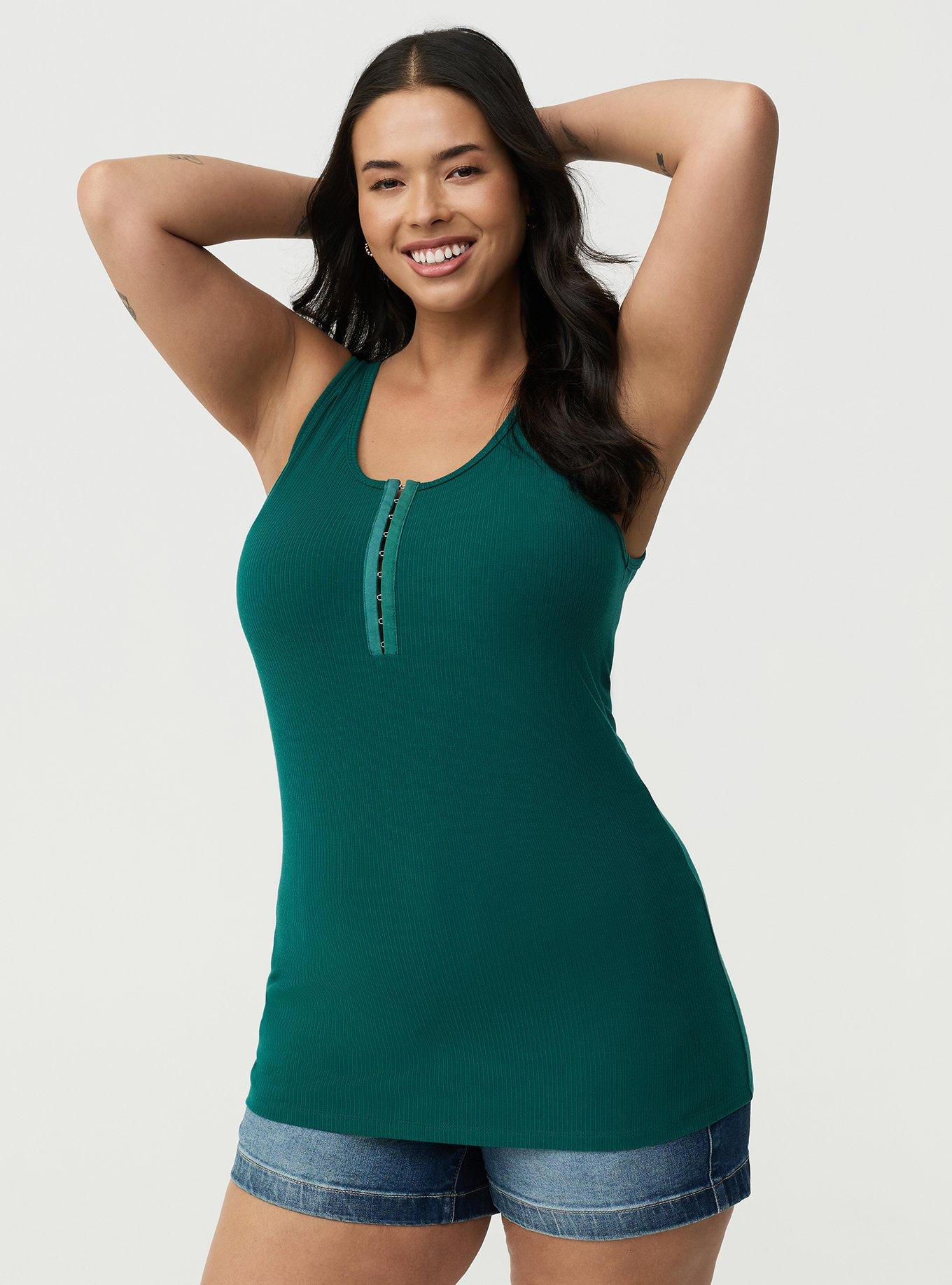 Super Soft Rib Hook & Eye Tank, BOTANICAL GARDEN, hi-res