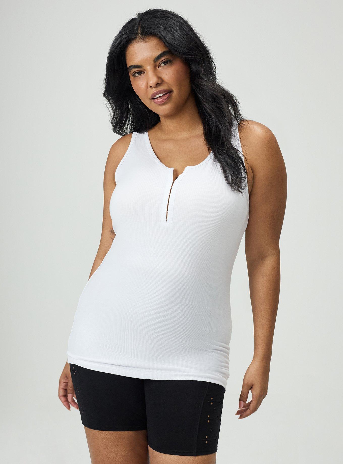 Super Soft Rib Hook & Eye Tank, BRIGHT WHITE, hi-res