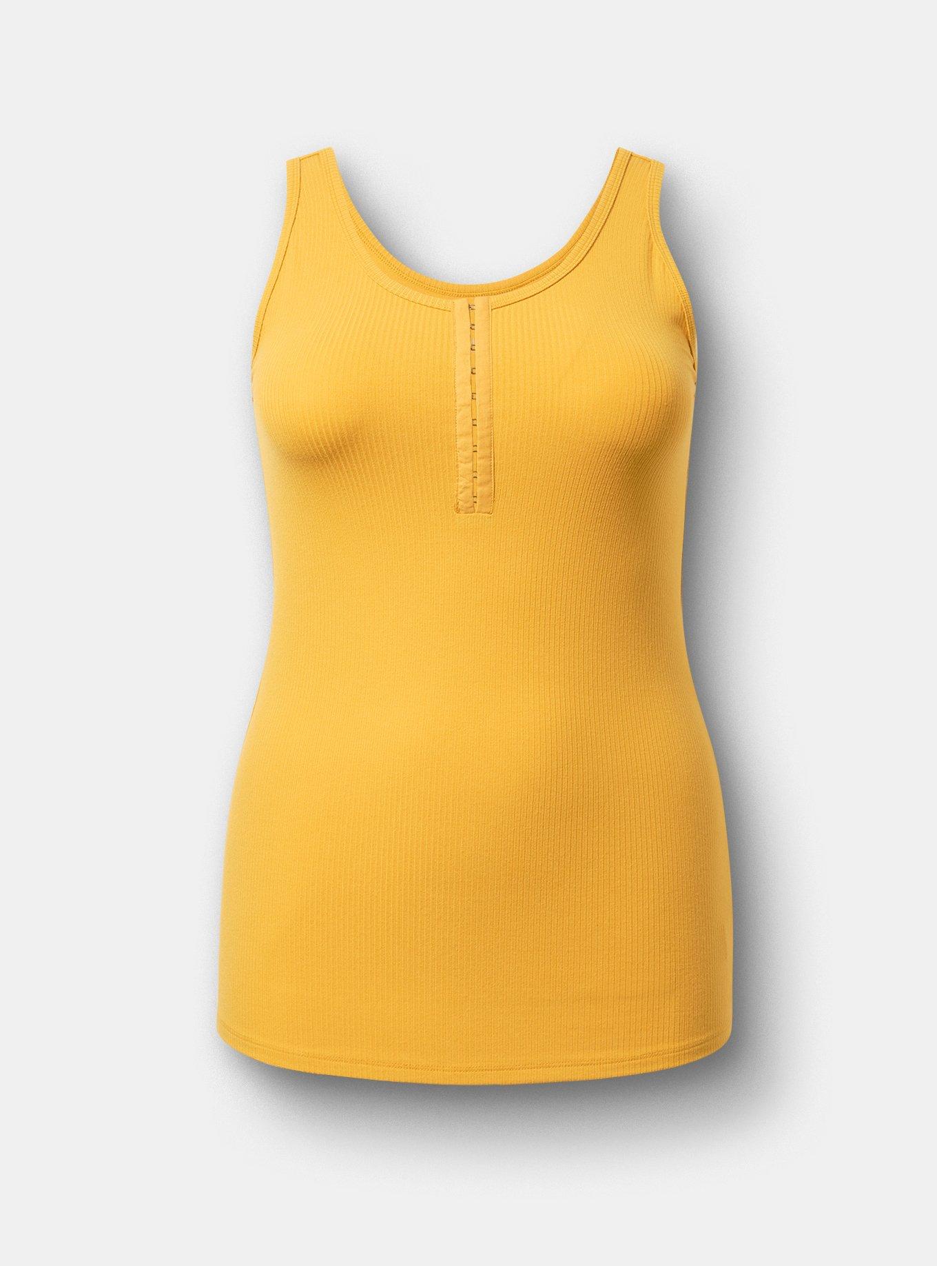 Super Soft Rib Hook & Eye Tank, MINERAL YELLOW, hi-res