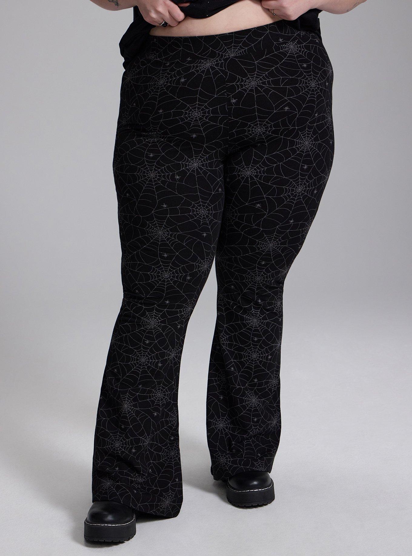 Nightfall Flare Leggings, TINY SPIDER WEBS BLACK, alternate