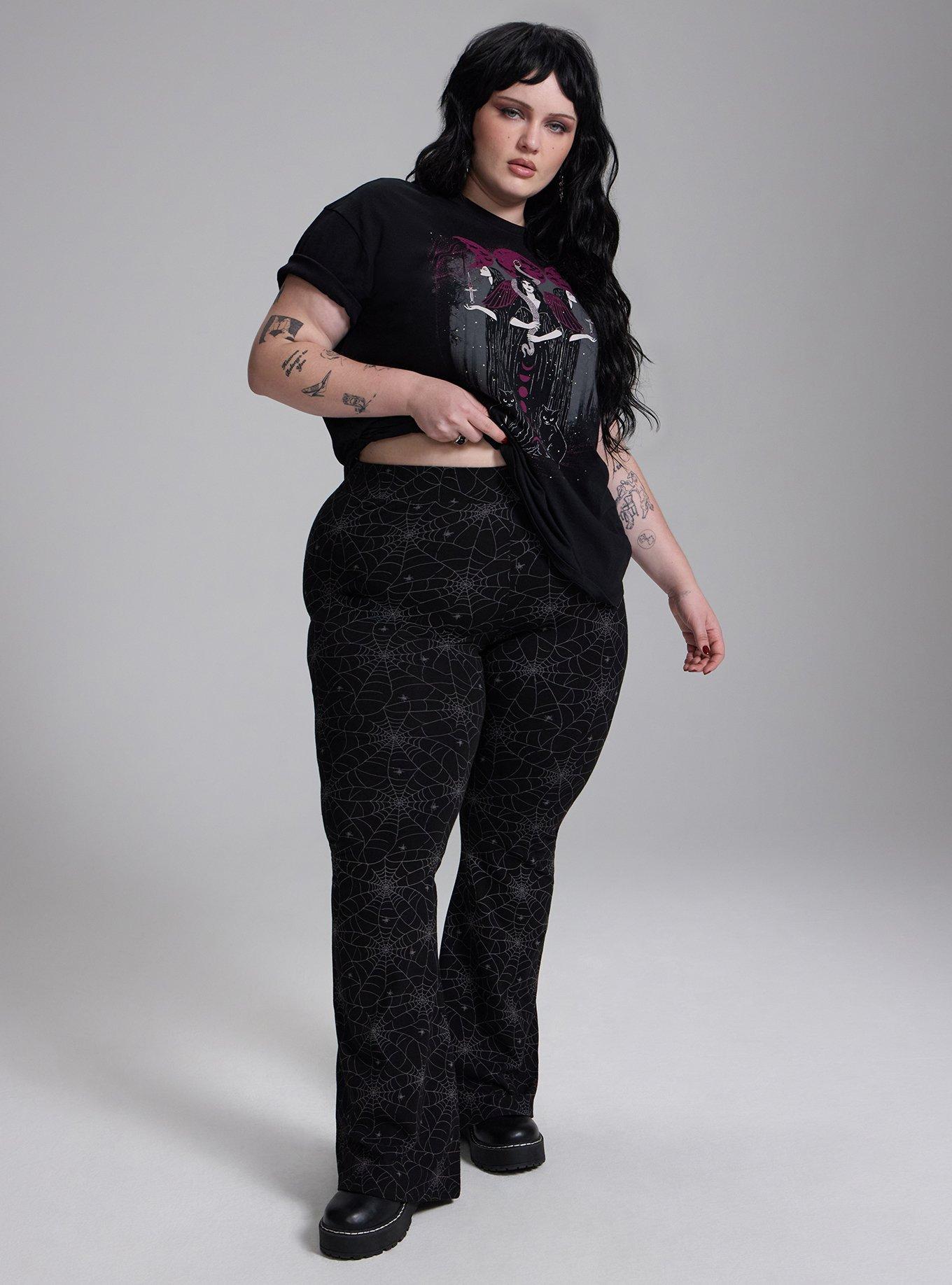 Nightfall Flare Leggings, TINY SPIDER WEBS BLACK, hi-res