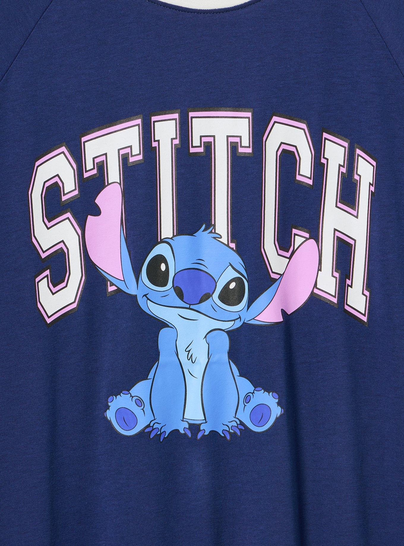 Lilo and Stitch Cotton Jersey Varsity Tee, STITCH MEDIEVAL BLUE, alternate