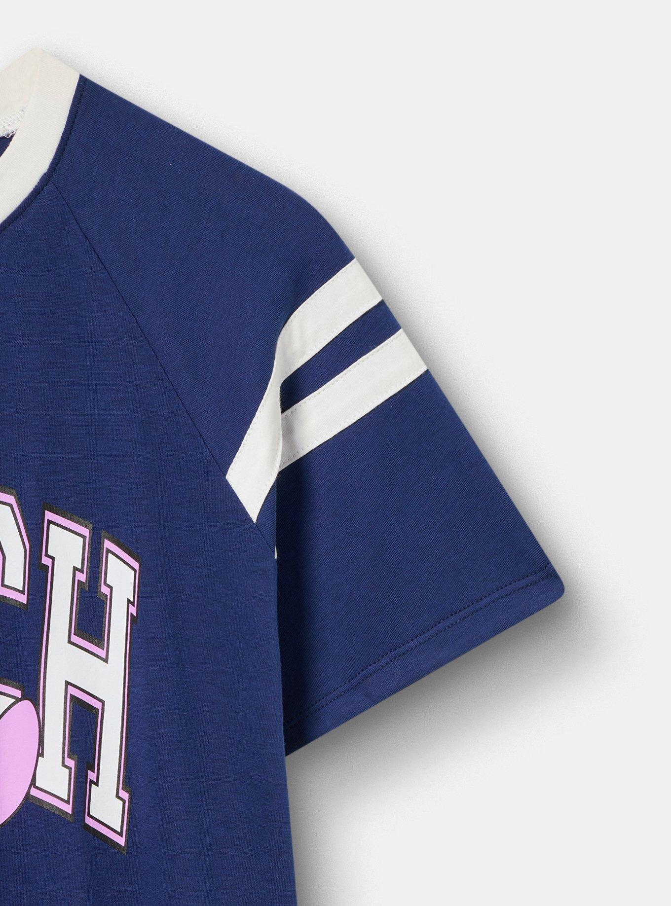 Lilo and Stitch Cotton Jersey Varsity Tee, STITCH MEDIEVAL BLUE, alternate