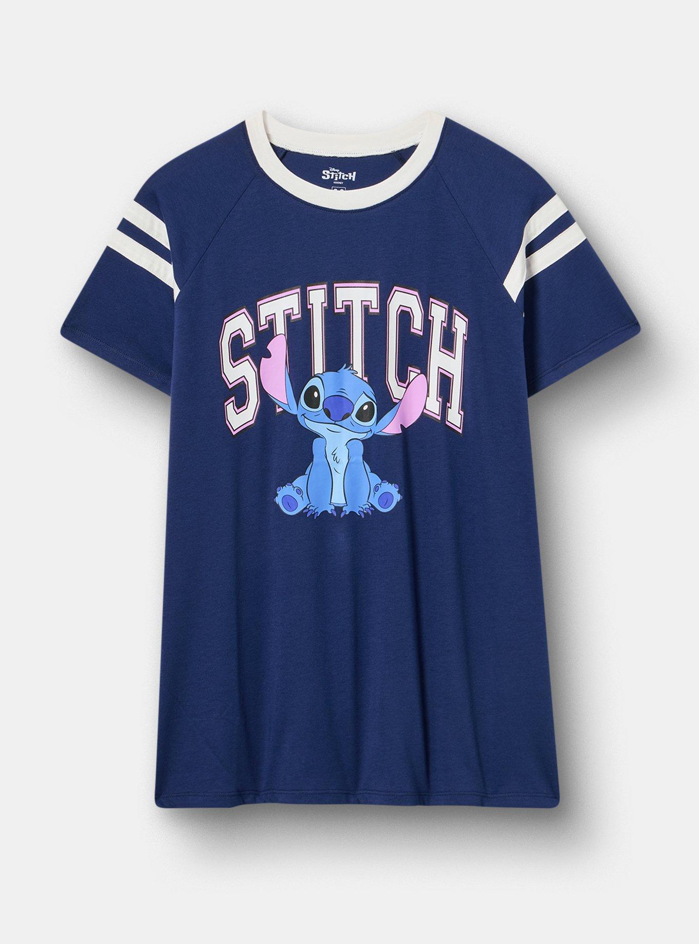 Lilo and Stitch Cotton Jersey Varsity Tee, STITCH MEDIEVAL BLUE, hi-res