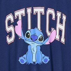 Lilo and Stitch Cotton Jersey Varsity Tee, STITCH MEDIEVAL BLUE, swatch