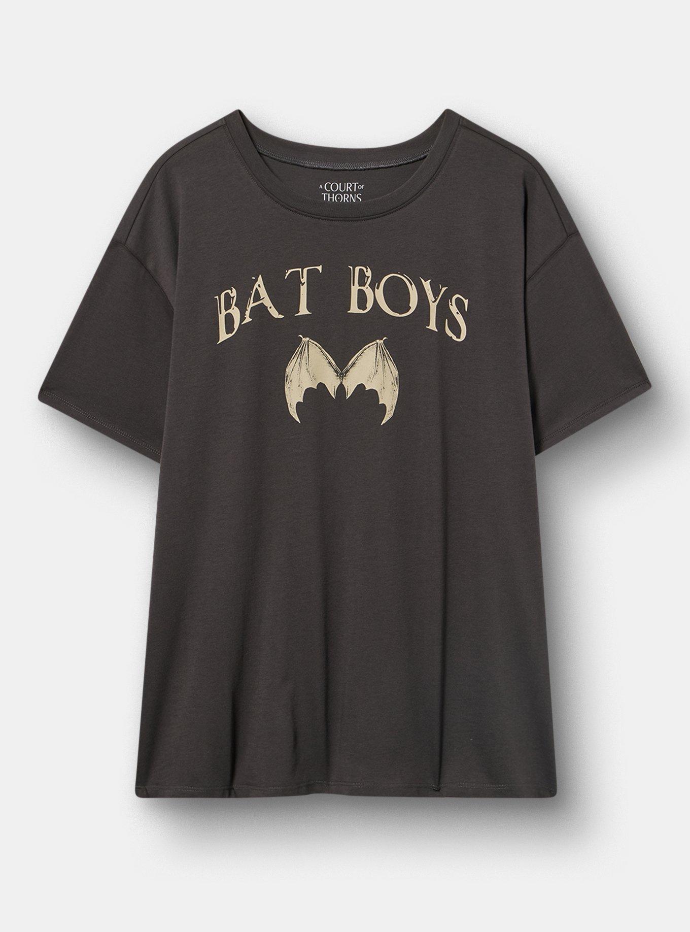Plus Size A Court of Thorns And Roses Relaxed Cotton Tee, BAT BOYS OBSIDIAN, hi-res