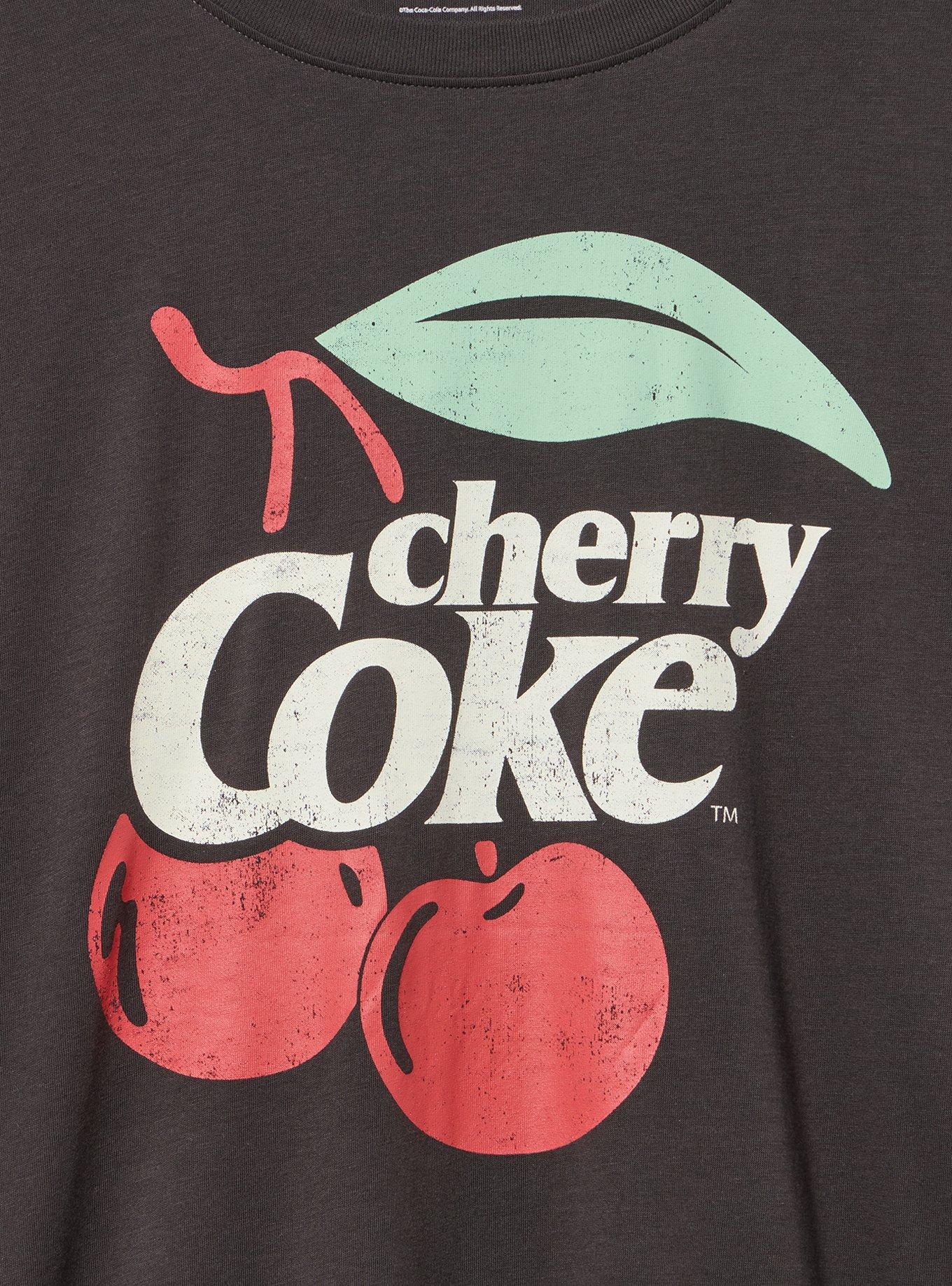 Cherry Coke Relaxed Cotton Crew Tee, CHERRY COKE TM OBSIDIAN, alternate
