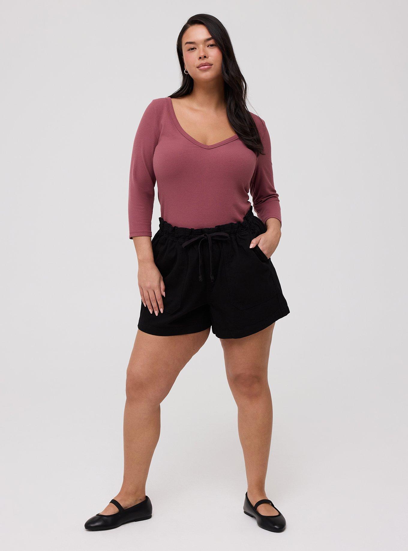 Supersoft Rib V-Neck 3/4 Sleeve Top, WILD GINGER, alternate