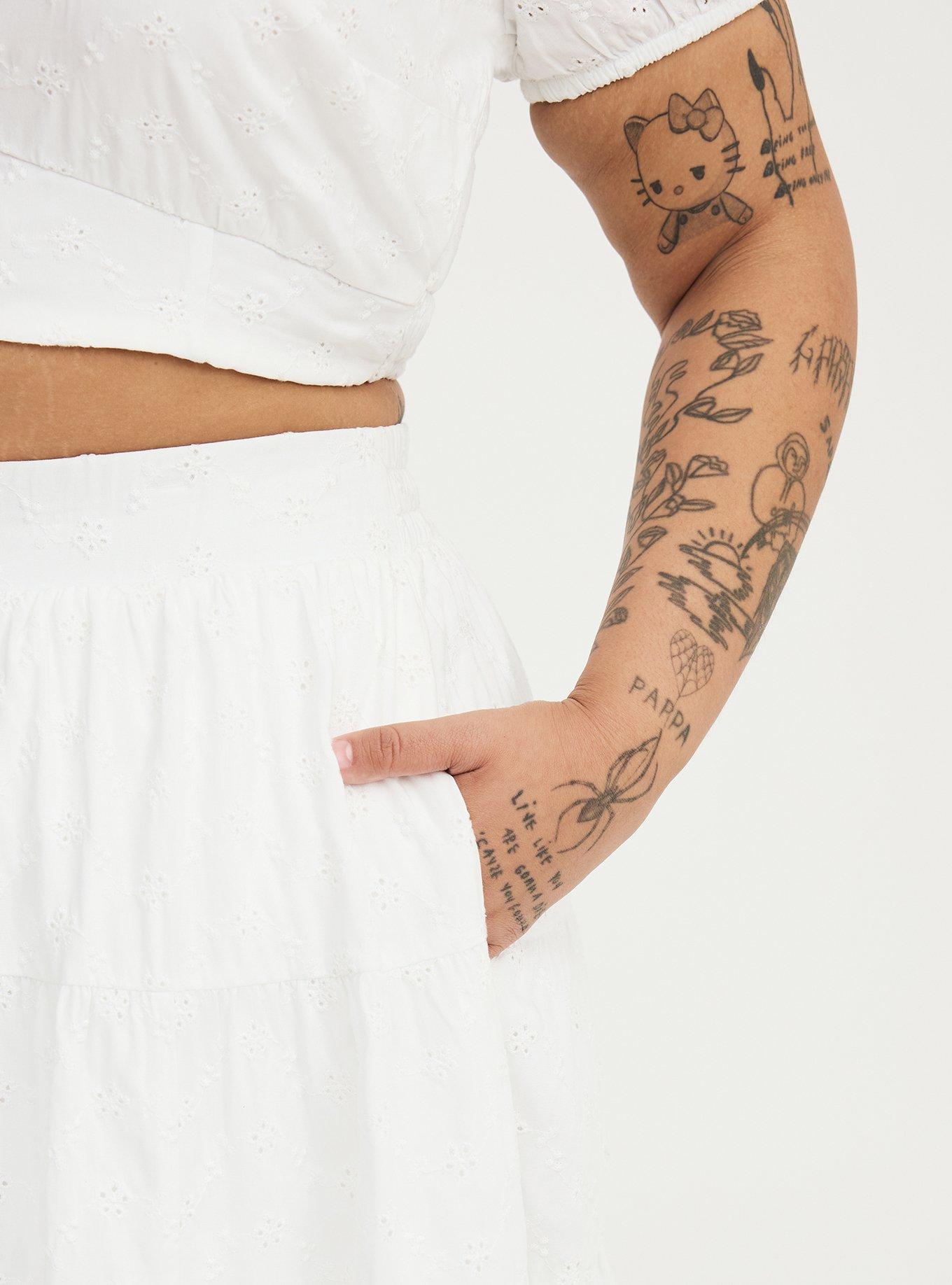 Eyelet Mini Skirt Set, BLANC DE BLANC, alternate