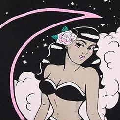 Retro Chic Graphic Crew Tee, PIN UP MOON GIRL, swatch