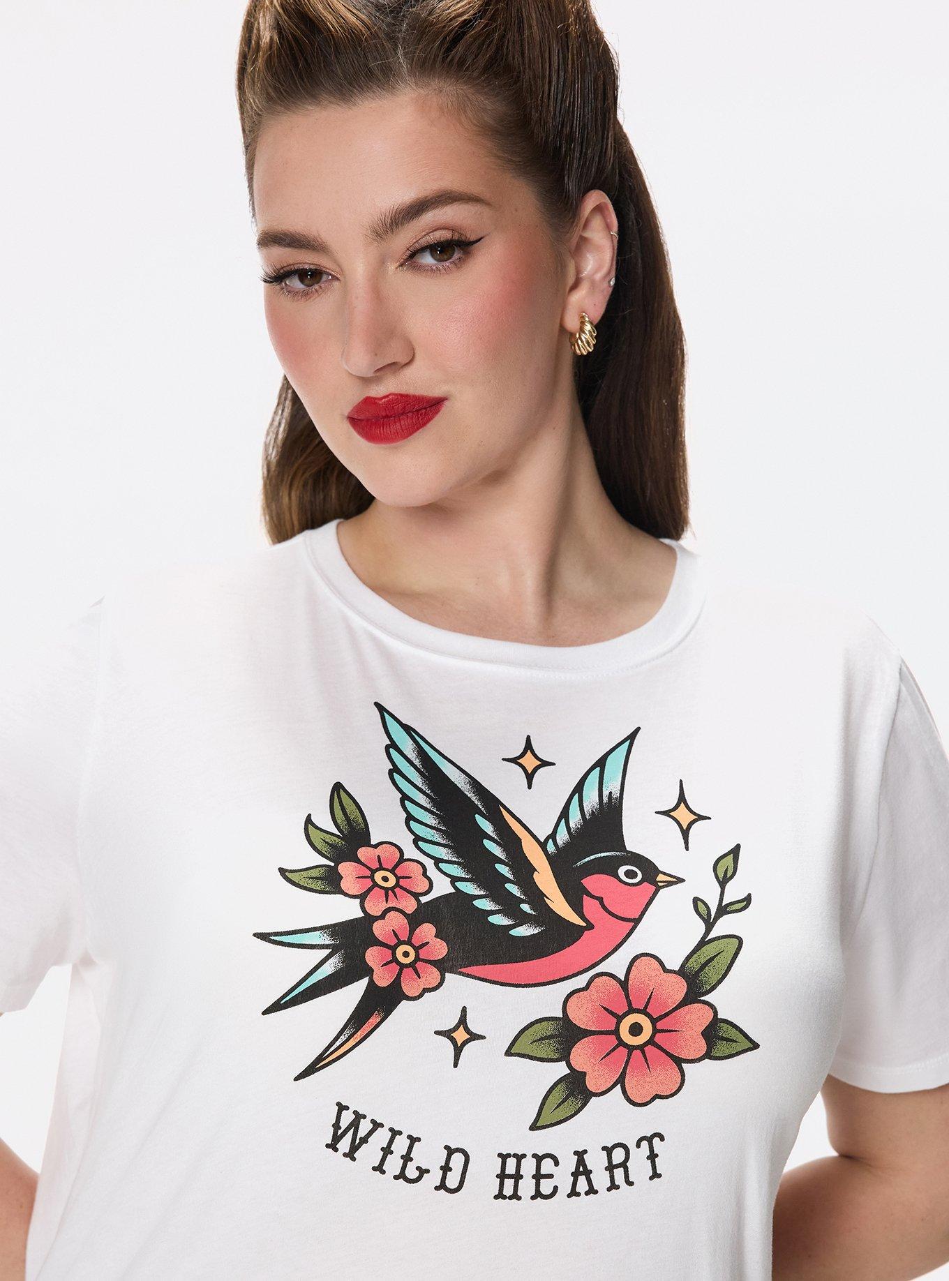 Retro Chic Graphic Crew Tee, WILD HEART SWALLOW, alternate