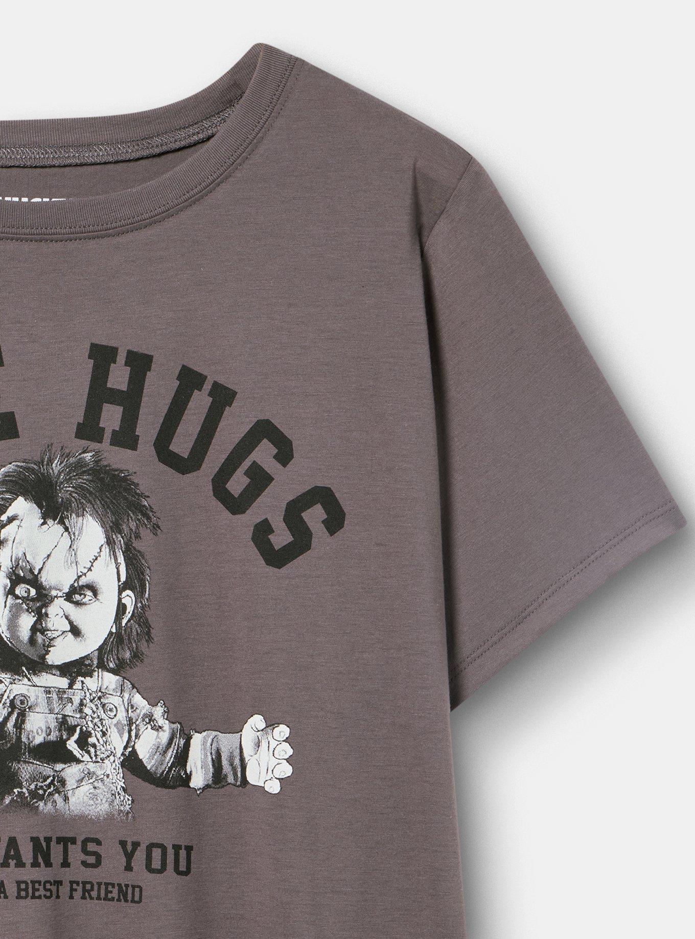 Plus Size Chucky Classic Cotton Crew Tee, FREE HUGS CHUCKY TORNADO, alternate