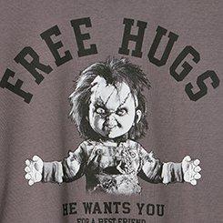 Plus Size Chucky Classic Cotton Crew Tee, FREE HUGS CHUCKY TORNADO, swatch
