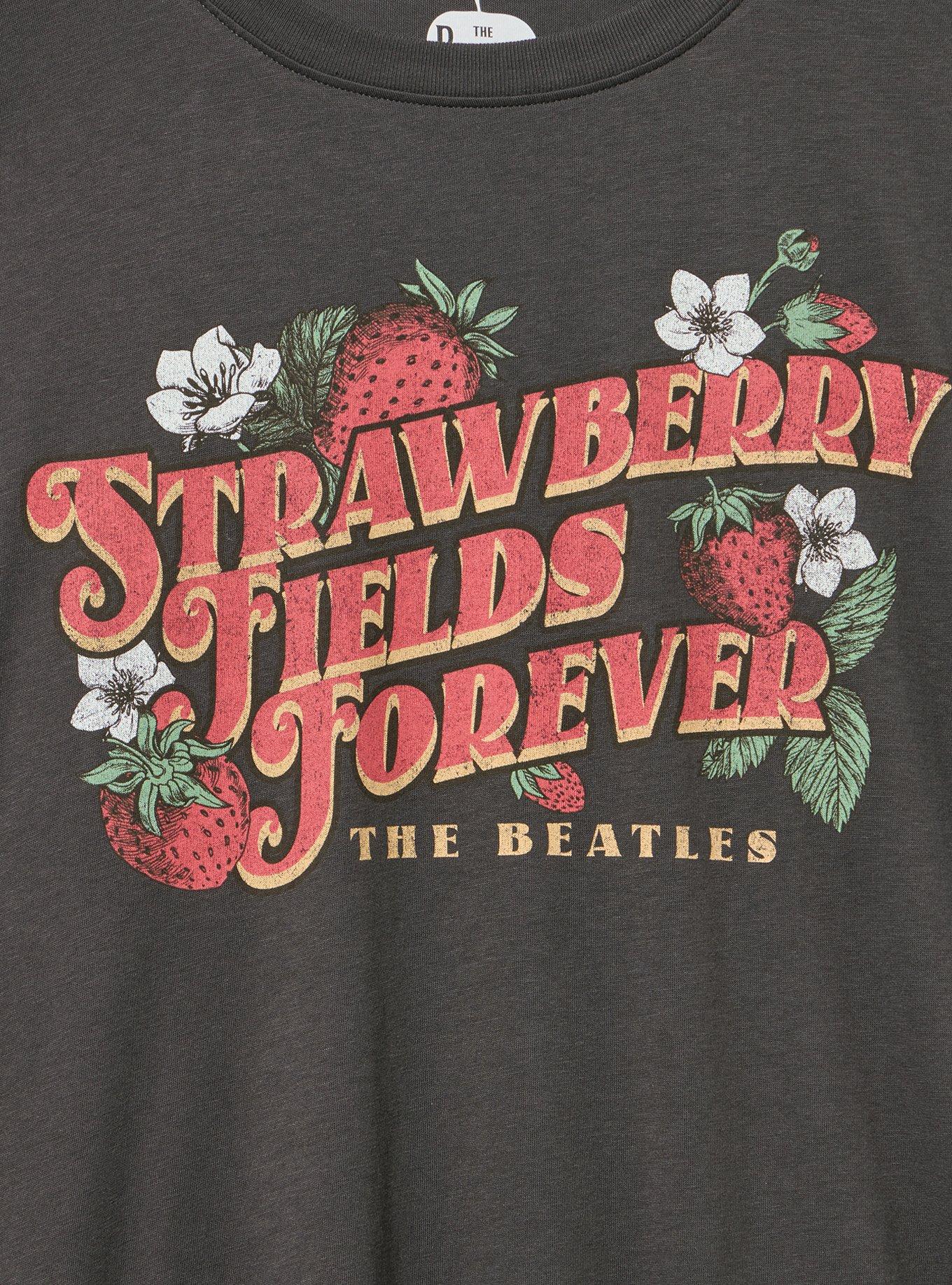 The Beatles Relaxed Cotton Crew Tee, THE BEATLES STRAWBERRY FIELDS VINTAGE BLACK, alternate