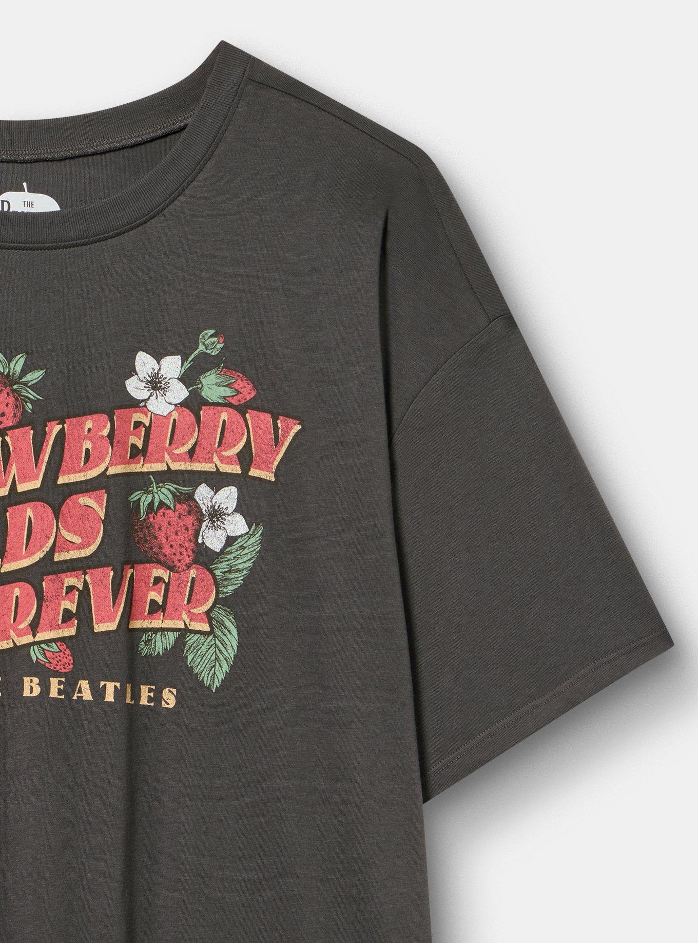 The Beatles Relaxed Cotton Crew Tee, THE BEATLES STRAWBERRY FIELDS VINTAGE BLACK, alternate