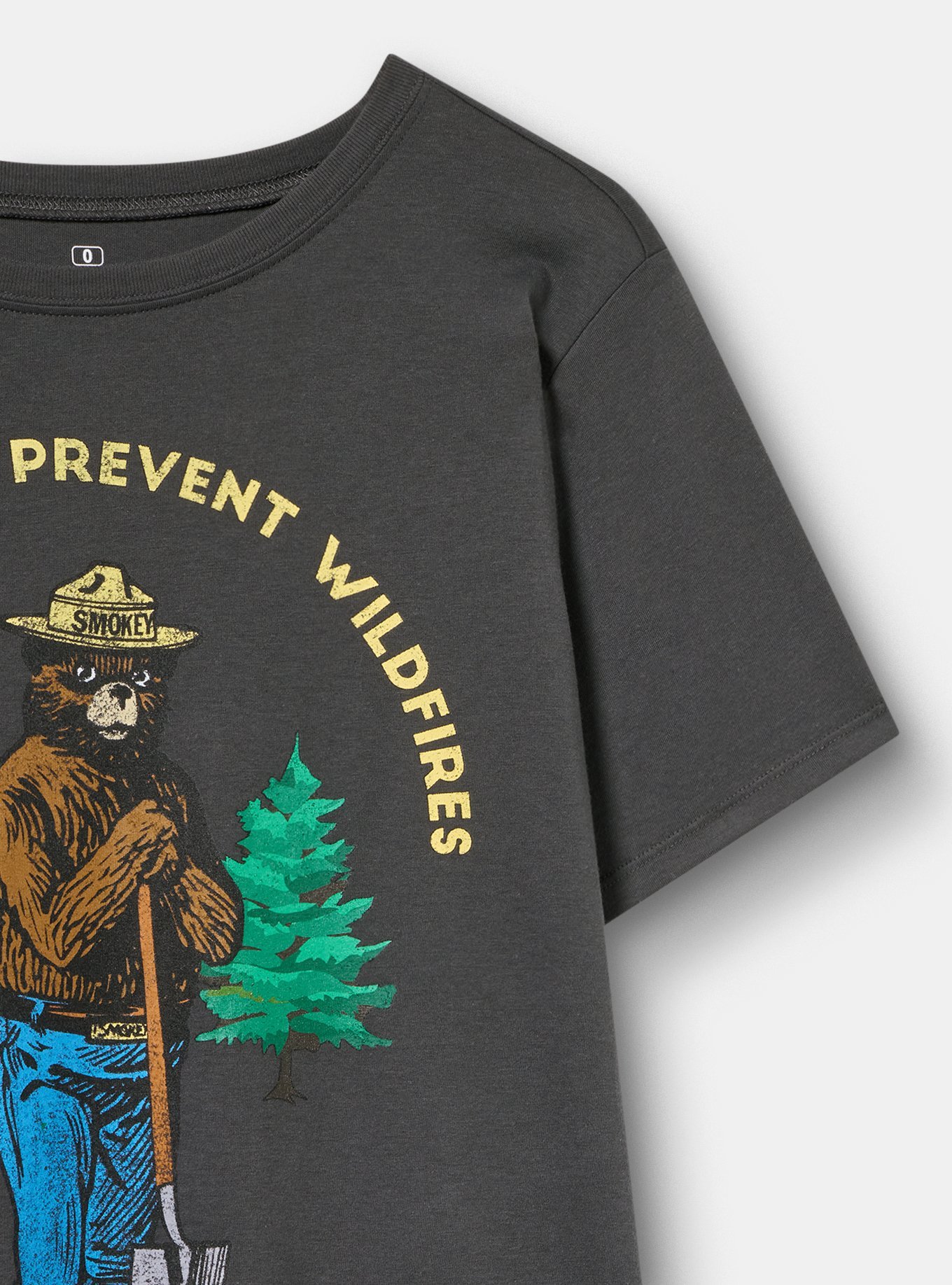 Smokey the Bear Classic Cotton Jersey Tee, SMOKEY ONLY YOU VINTAGE BLACK, alternate