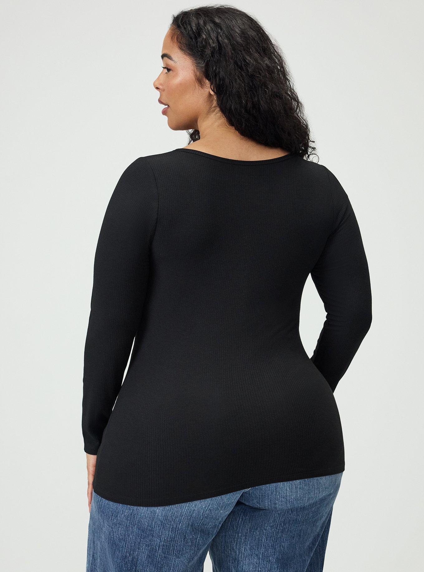 Super Soft Ribbed Hook & Eye Top, DEEP BLACK, alternate